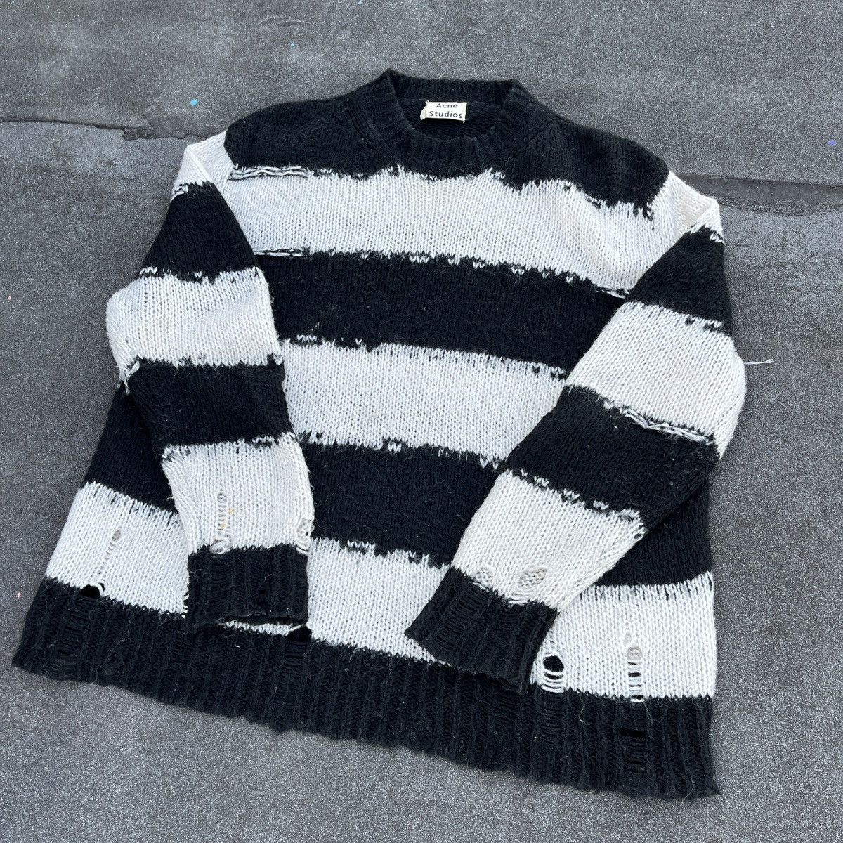 image of Acne Studios Mohair Knit Sweater (Unisex) in Black, Men's (Size XS)