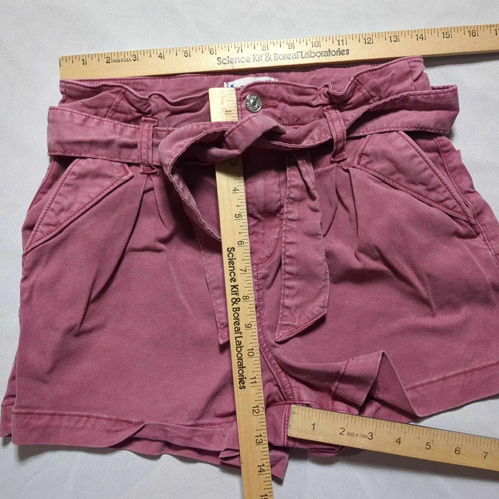 Paige Paige Pink Mauve Paperbag Waist Belted Shorts High Rise 26 Regular Womens Summer Beach Holiday Casual Travel Size 27" / US 4 / IT 40 - 5 Thumbnail