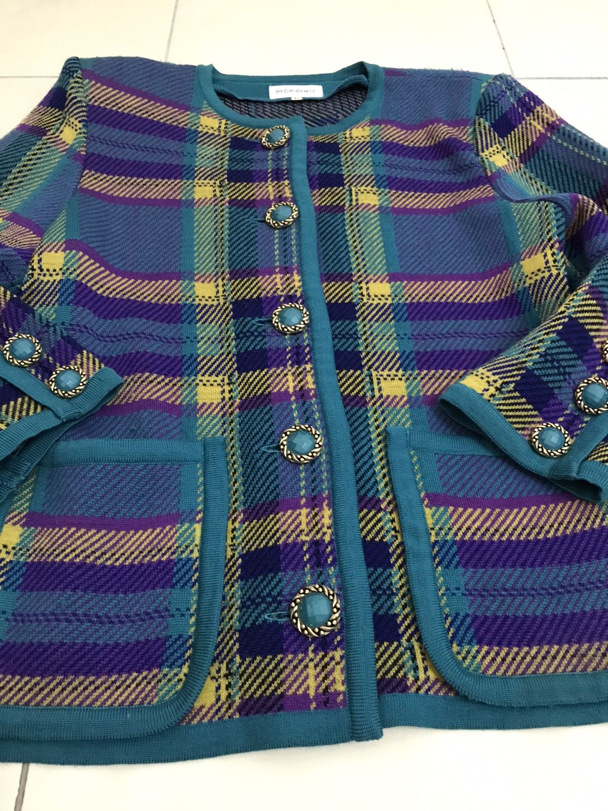 Saint Laurent Paris × Yves Saint Laurent Vintage Yves Saint Laurent knitwear Down Button Jacket Size US L / EU 52-54 / 3 - 11 Thumbnail