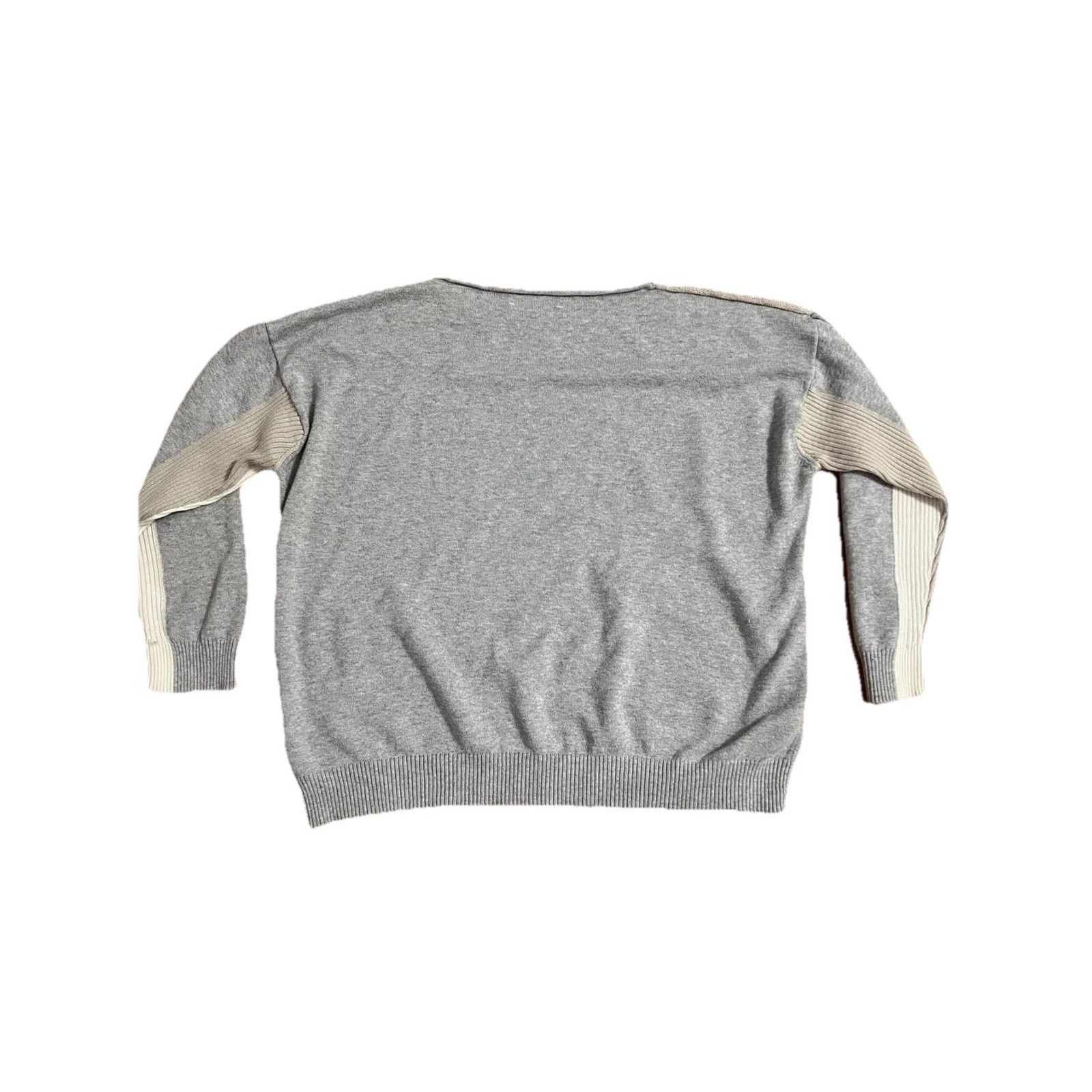 Lafayette 148 Lafayette 148 Mixed Media Gray Merino Sweater XL A001705 Size XL / US 12-14 / IT 48-50 - 7 Thumbnail