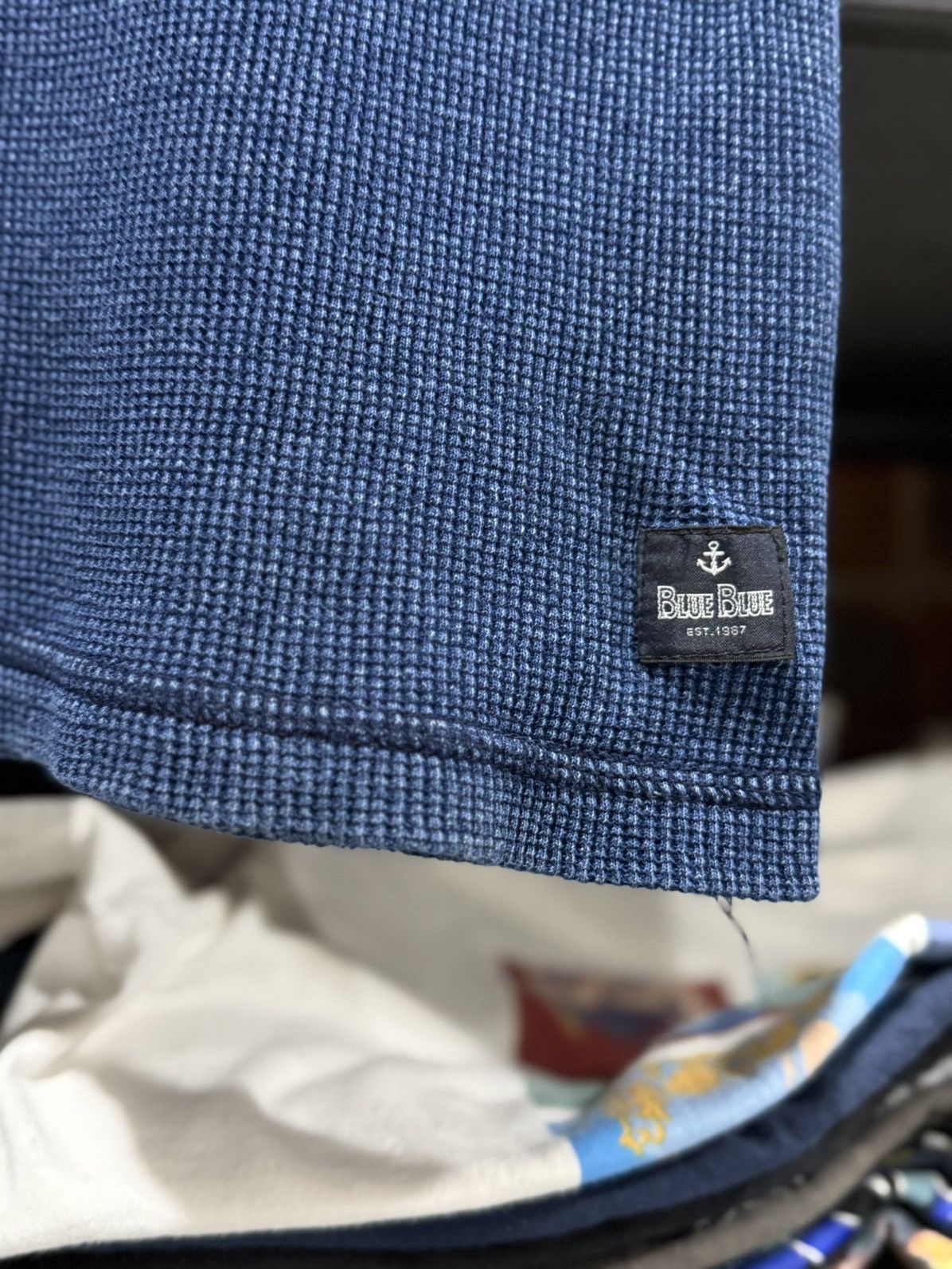 Blue Blue Japan × Fruit Of The Loom × Indigo Vintage Blue Blue Fruit Of The Loom Indigo Waffle Knit tee Size US M / EU 48-50 / 2 - 2 Thumbnail