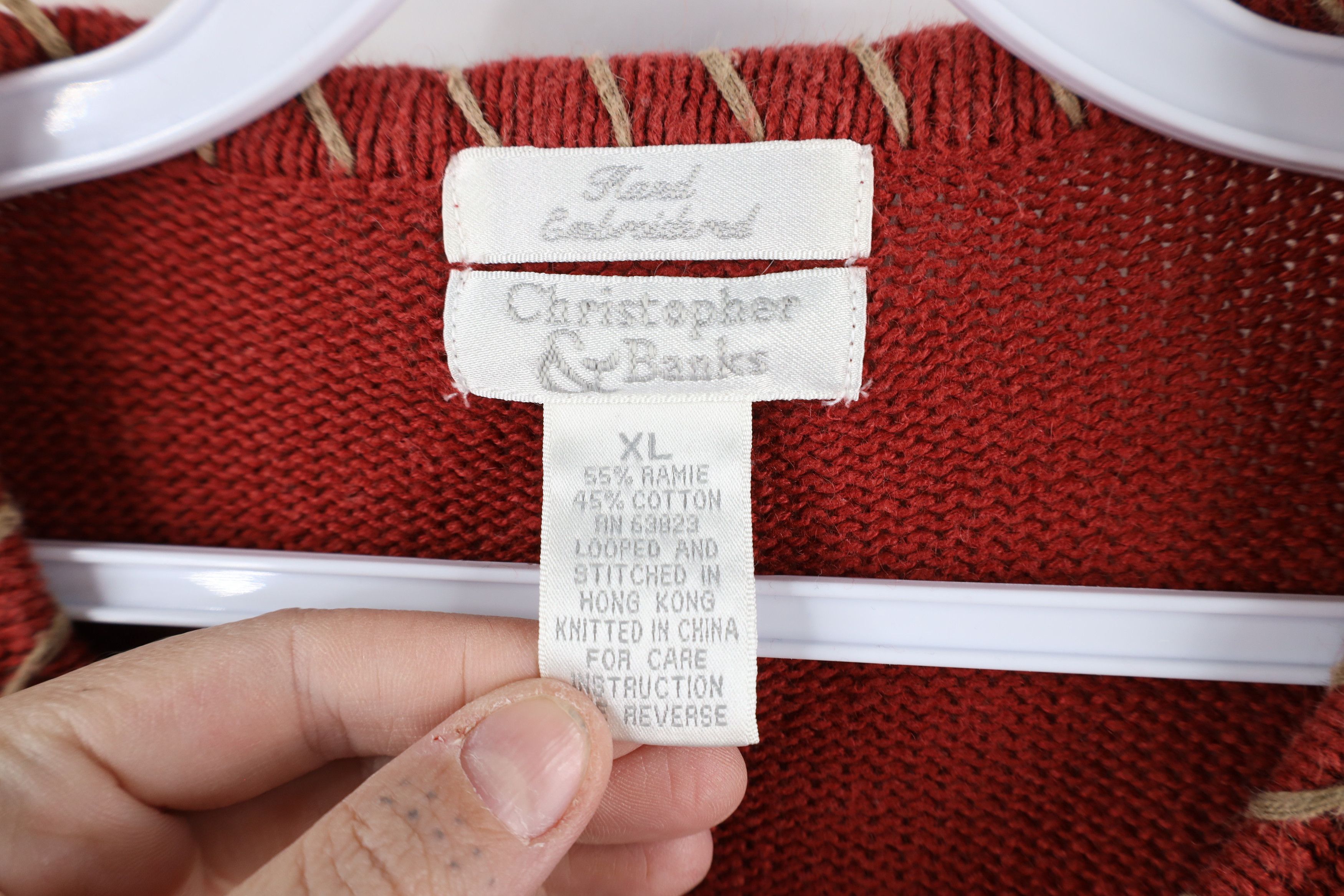 Vintage Vintage 90s Streetwear Embroidered Knit Cardigan Sweater Size XL / US 12-14 / IT 48-50 - 7 Thumbnail