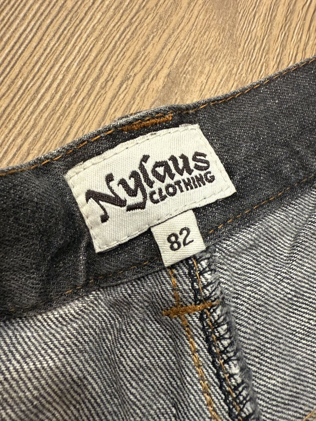 If Six Was Nine Nylaus Double Waist Jeans Denim Pants Thunder Design Size US 33 - 12 Thumbnail