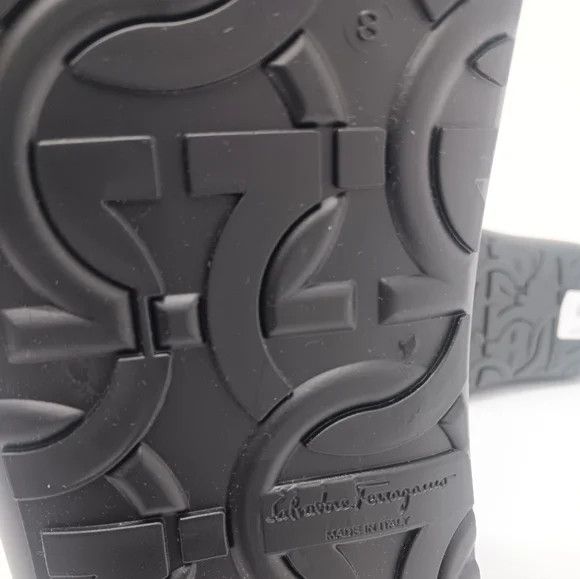 Salvatore Ferragamo Ferragamo Men's Gancini Detail Black Rain Boots - Size 8 Size US 8 / EU 41 - 11 Thumbnail
