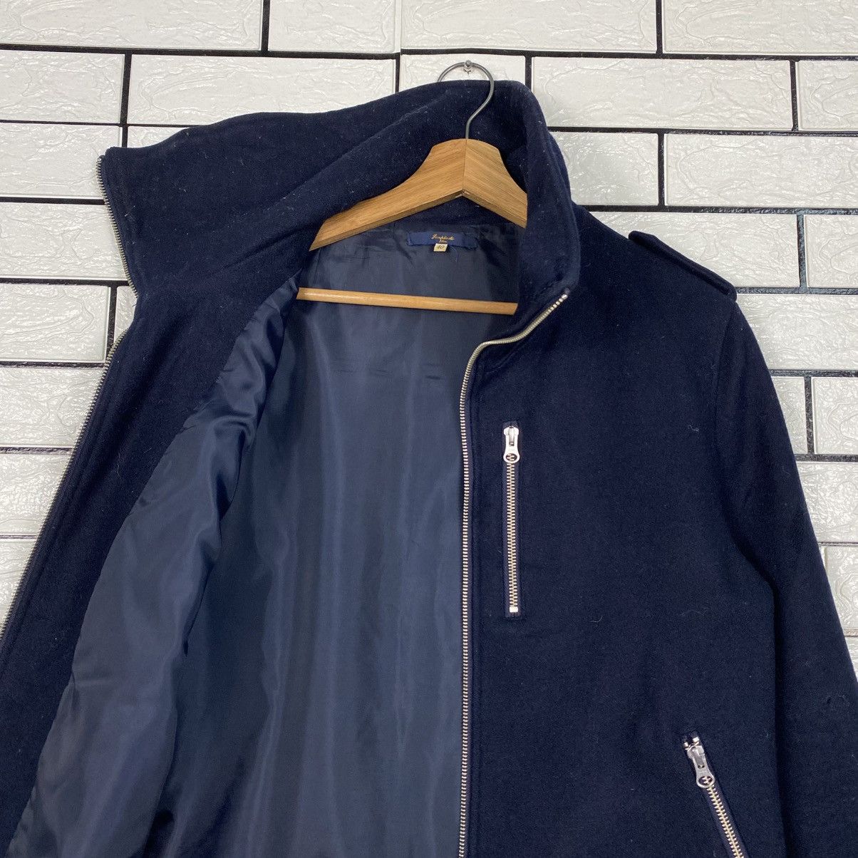 Japanese Brand 📌Vintage Indigo Bomber Wool Jacket Simplicate Issey Miyake Size US M / EU 48-50 / 2 - 13 Thumbnail