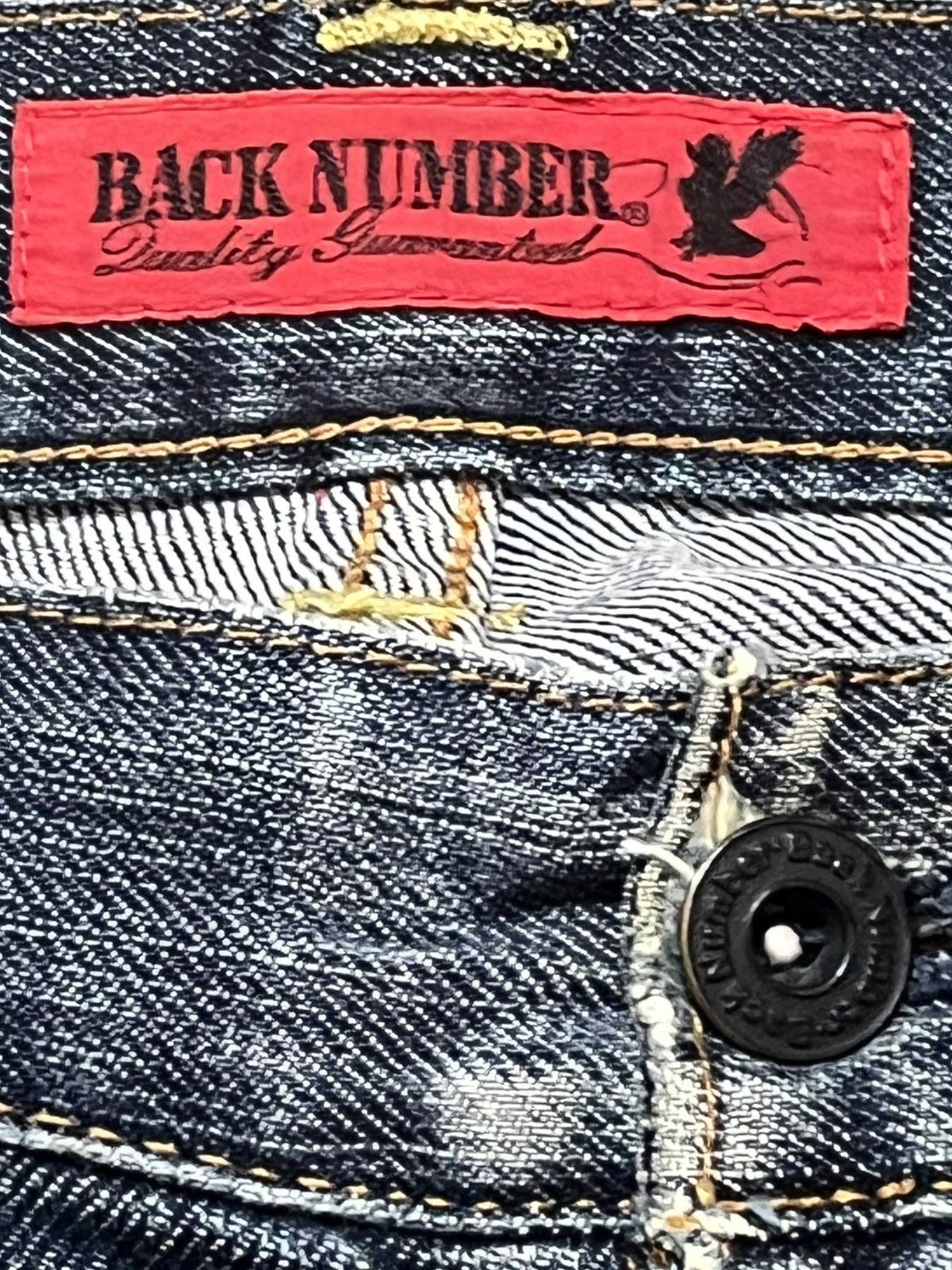 Japanese Brand Vintage Back Number Selvedge Distressed Denim Size US 29 - 6 Thumbnail