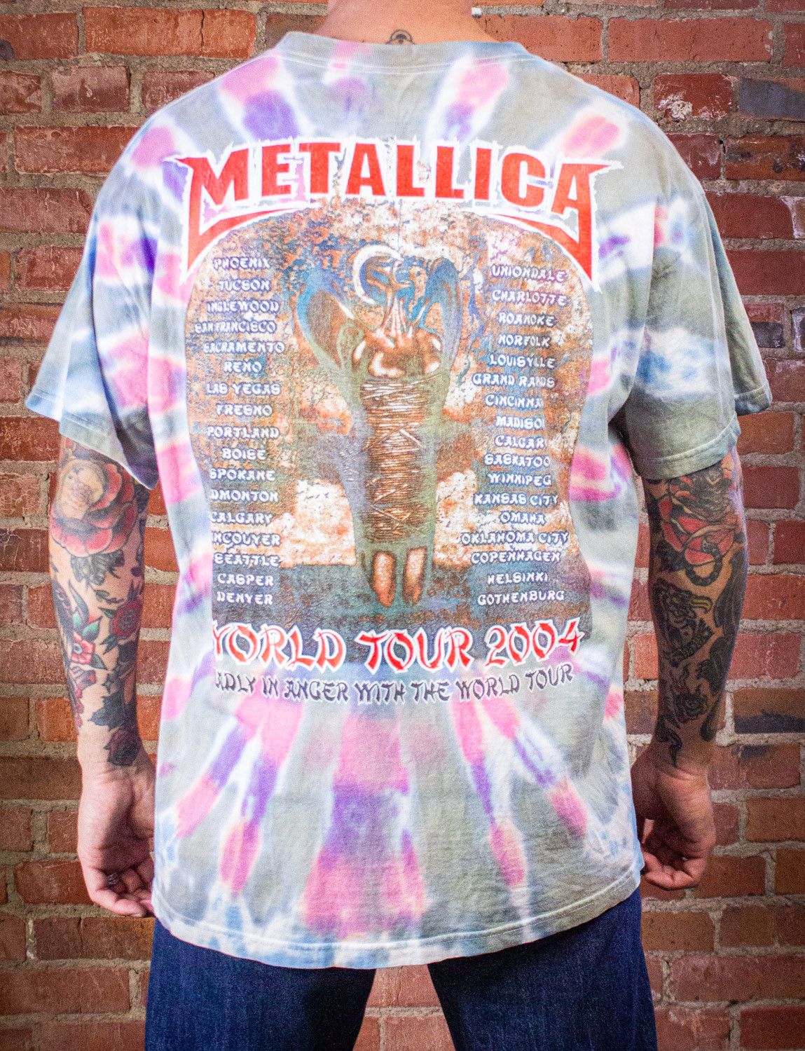 Band Tees × Vintage Vintage Metallica St Anger World Tour Concert T Shirt 2004 Size US XL / EU 56 / 4 - 2 Thumbnail