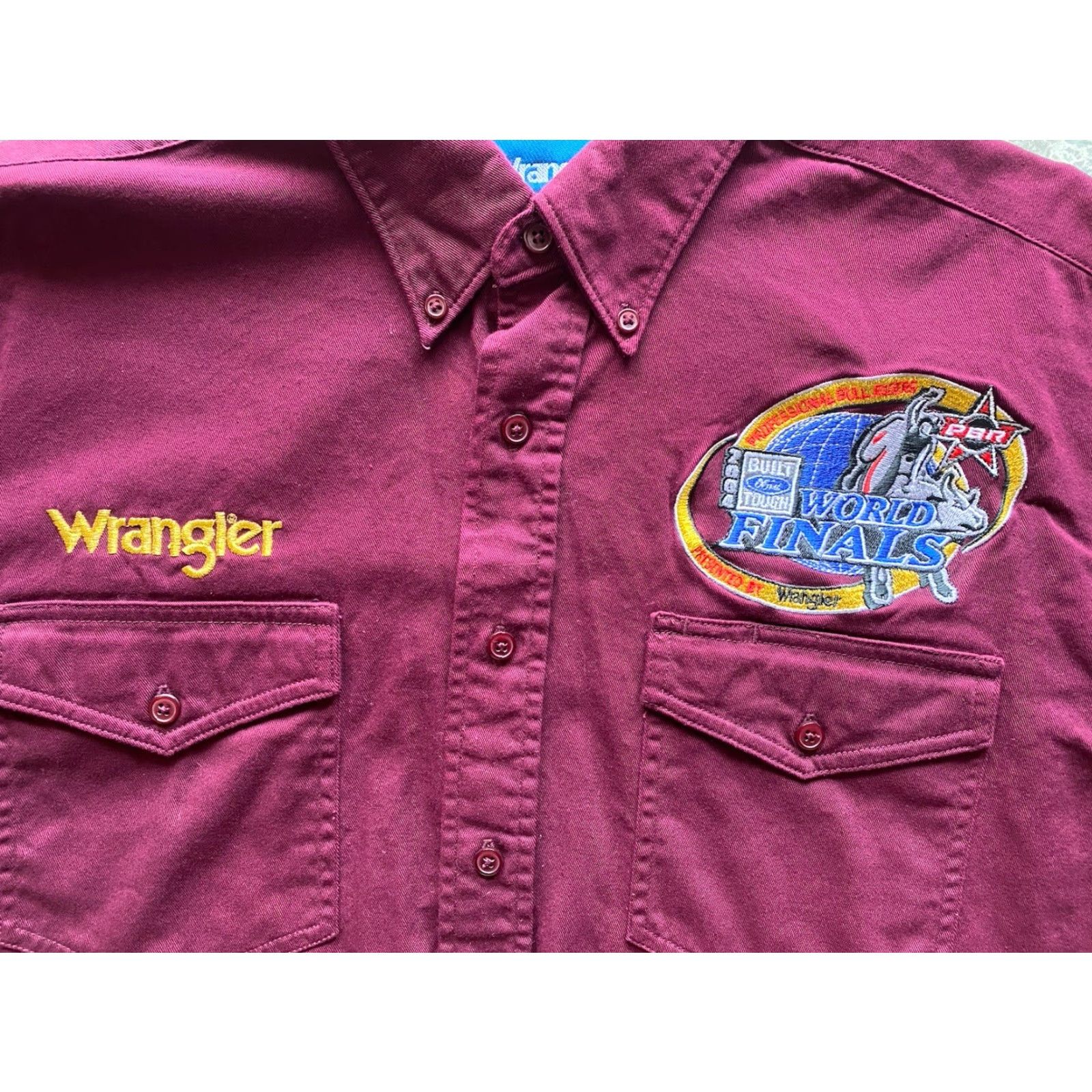 Wrangler VINTAGE Wrangler PBR Bull Riders World Finals Button Shirt Men’s Large Red Size US L / EU 52-54 / 3 - 7 Thumbnail