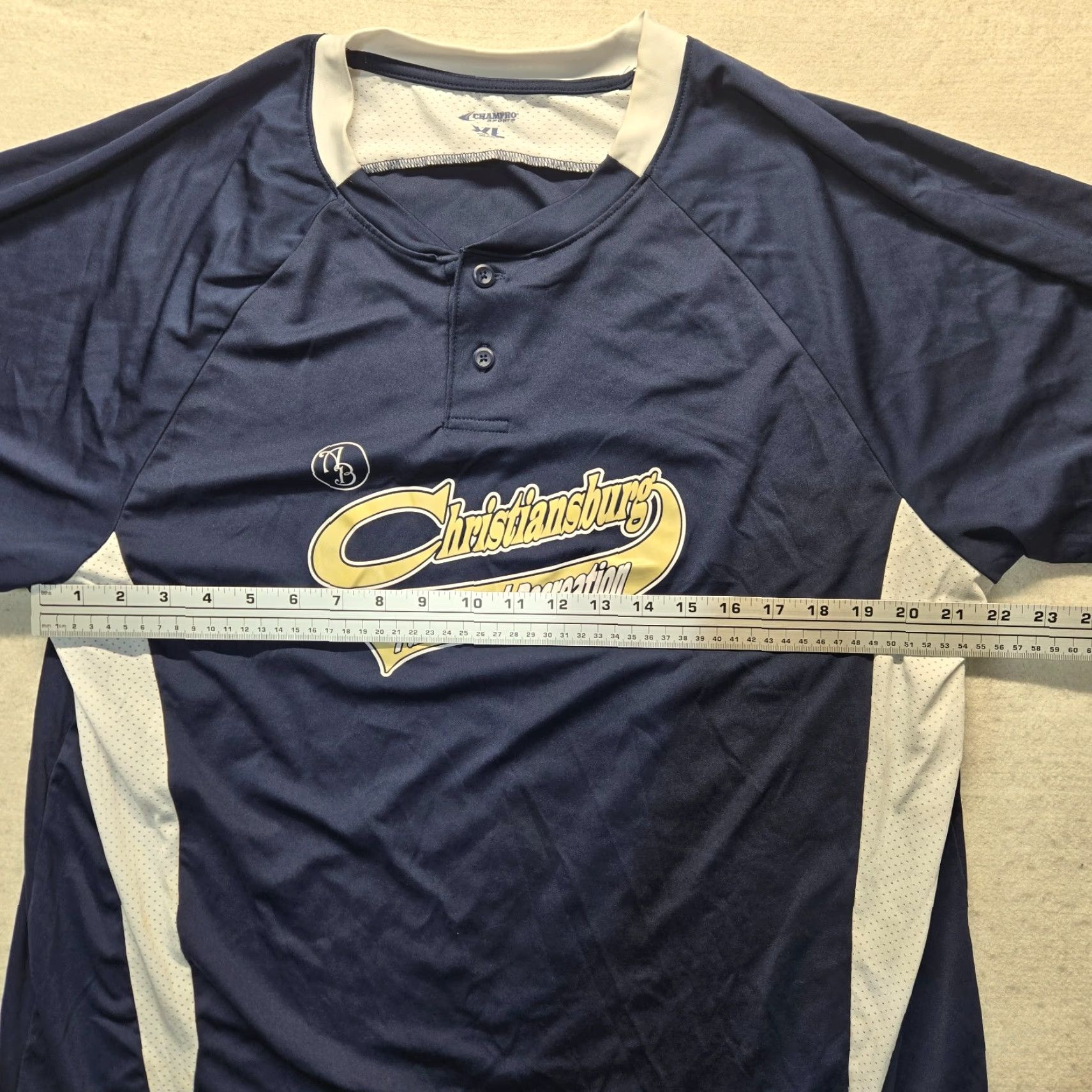 Vintage Christiansburg VA Parks Recreation T-Shirt Adult Men's XL Blue Graphic College Flames Size US XL / EU 56 / 4 - 4 Thumbnail