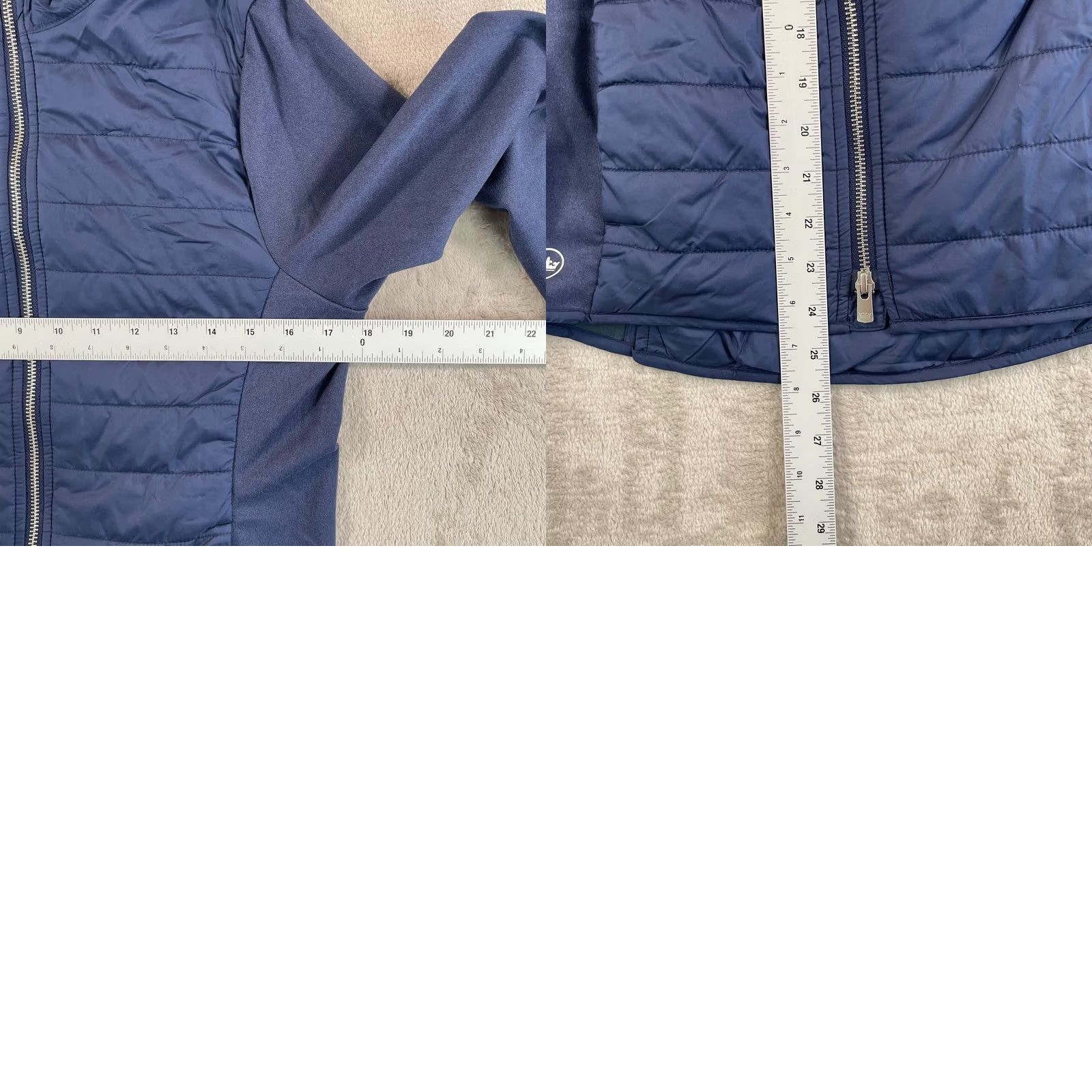 Peter Millar Peter Millar Merge Hybrid Performance Golf Puffer Jacket Women Small Navy Zip Up Size S / US 4 / IT 40 - 8 Thumbnail