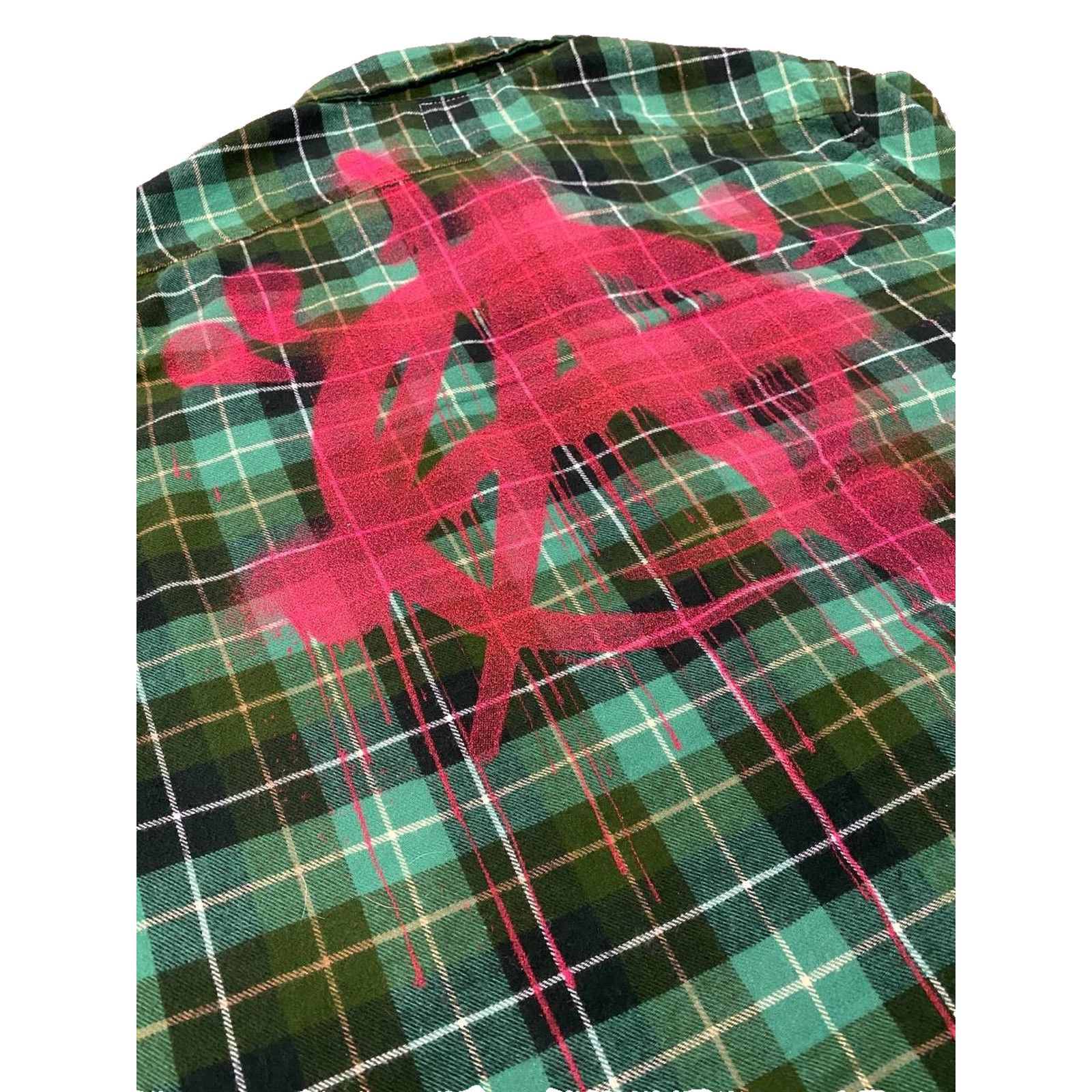 Other PUNK LA Anarchy Green Plaid Flannel Metal Grunge Crop sz L Size US L / EU 52-54 / 3 - 6 Thumbnail