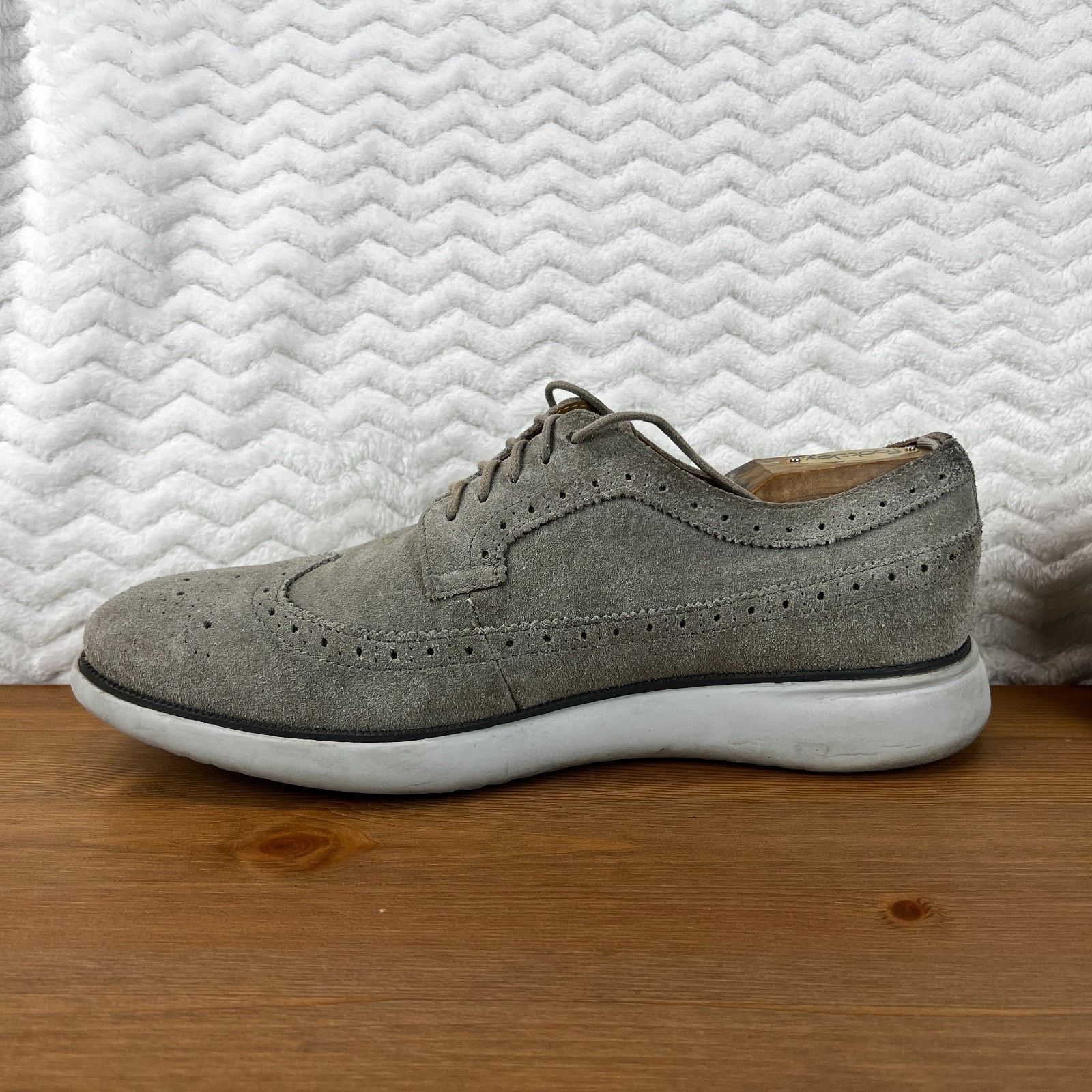 Geox Geox Mens Winfred Suede Shoes Gray Wingtip Brogues 42 US 9 Size US 9 / EU 42 - 10 Thumbnail