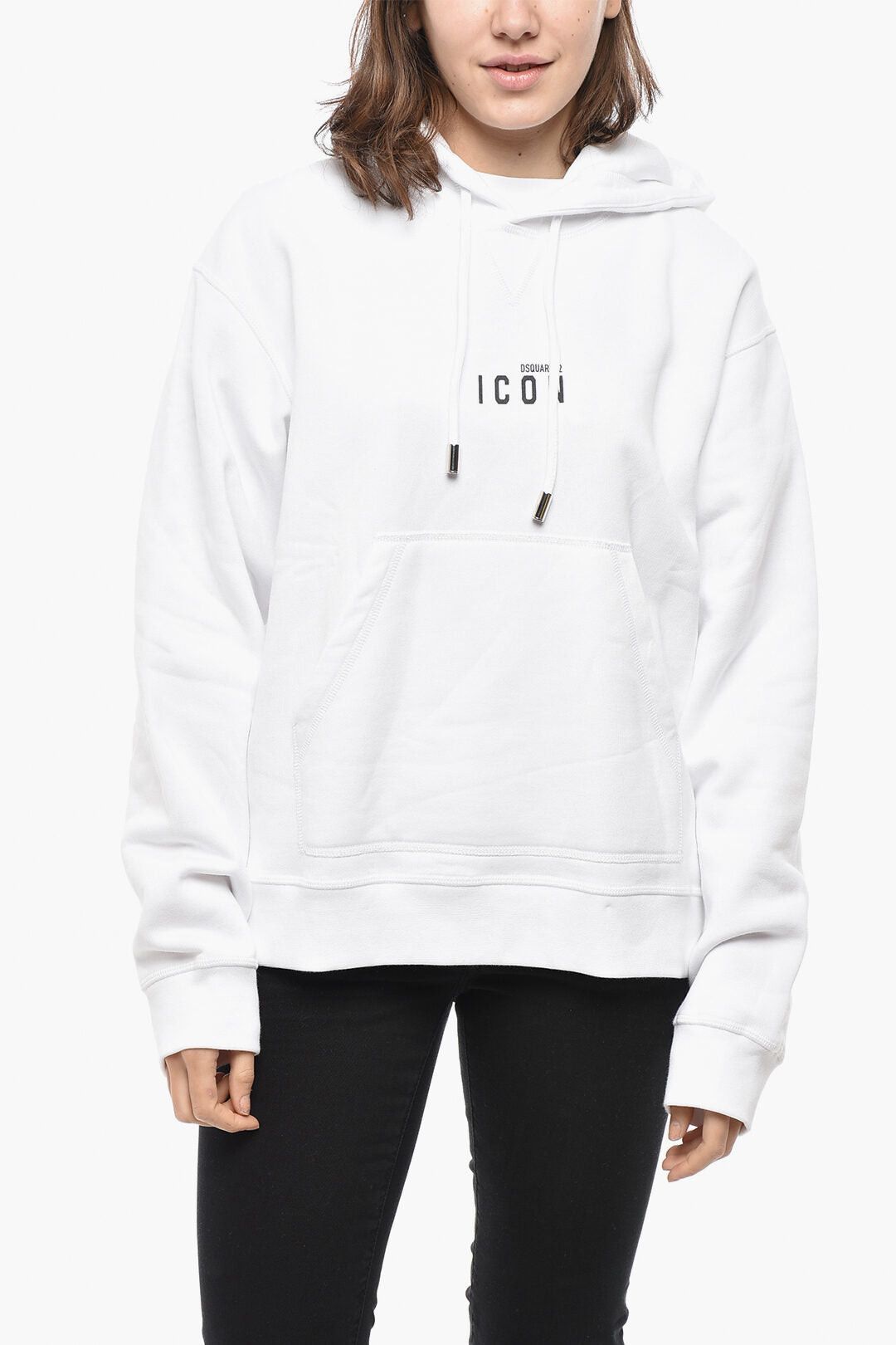 Dsquared2 Brushed Cotton Hoodie ICON with Print Size S / US 4 / IT 40 - 1 Thumbnail