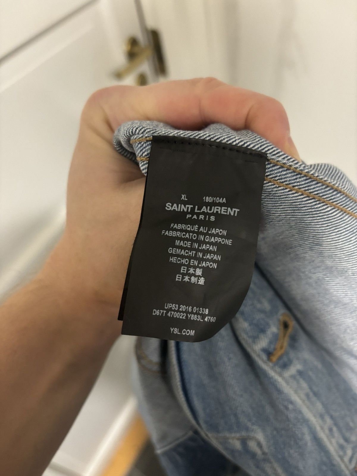 Saint Laurent Paris Saint Laurent Paris YSL Military Patch Blue Denim Jacket Size US XL / EU 56 / 4 - 6 Thumbnail