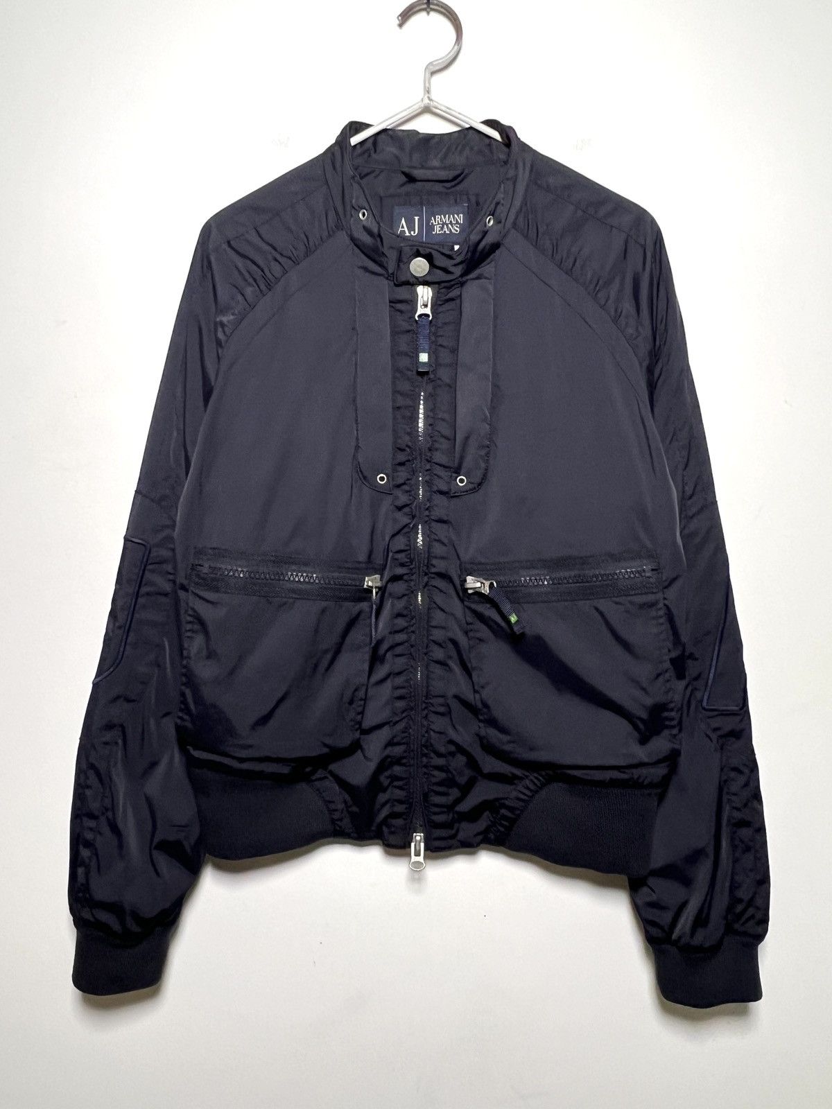 armani y2k multi pocket tech bomber jacket