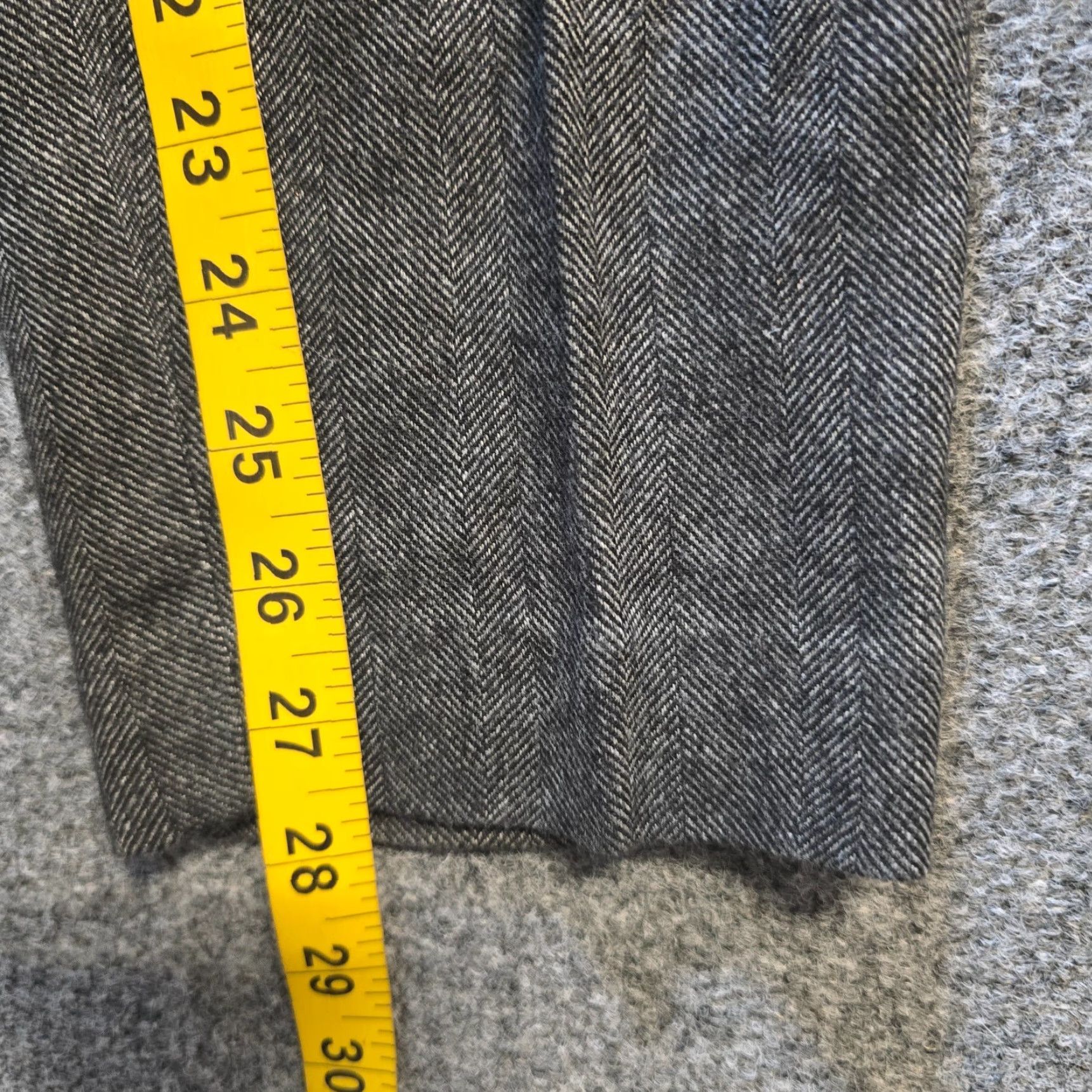 Theory Theory Pants Womens Size 2 Gray Wool Blend Herringbone Tapered Pull On Capsule Pants Regular Tapered Flat Front Dress Size 26" / US 2 / IT 38 - 7 Thumbnail