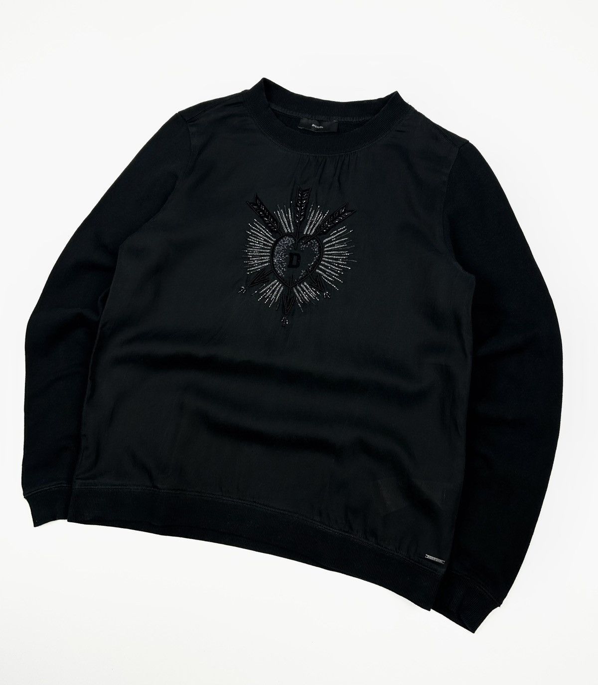 Diesel × Juicy Couture × Moschino Y2k Diesel Heart embroidered logo rare Sweatshirt Size M / US 6-8 / IT 42-44 - 2 Thumbnail