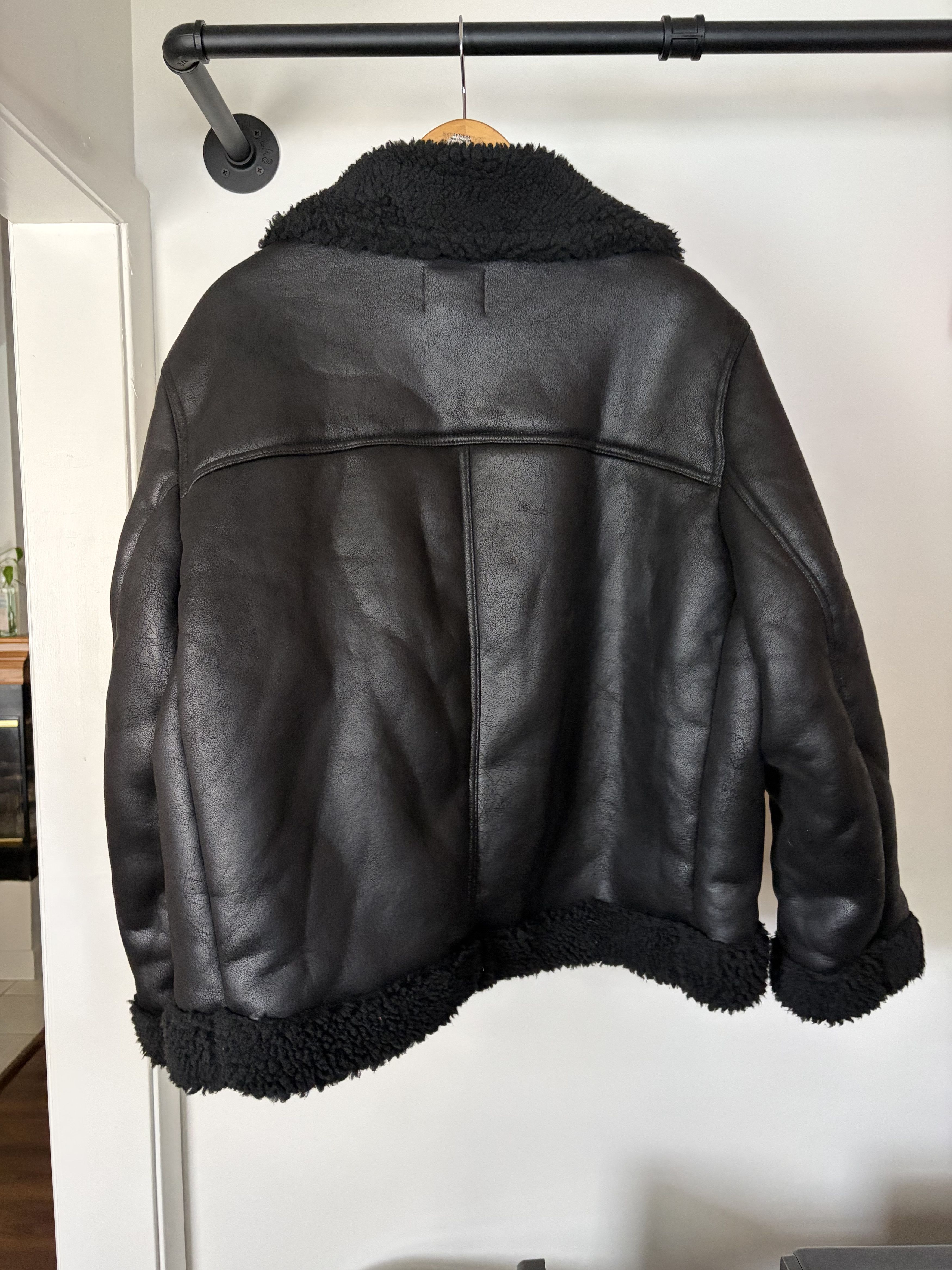 H&M H&M black shearling bomber jacket Size US XL / EU 56 / 4 - 2 Thumbnail