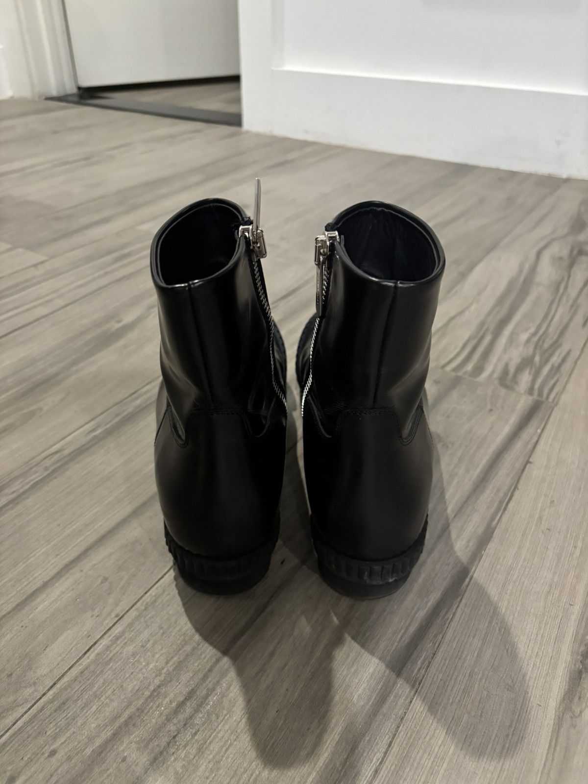 Calvin Klein 205W39NYC Black Leather Spazzato Rubber Toe Boots Size US 8 / EU 41 - 4 Thumbnail