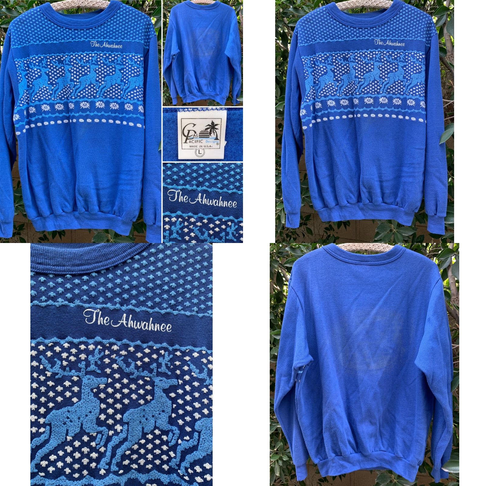 Vintage VINTAGE Cal Pacific The Ahwahnee Graphic Sweatshirt Blue L Pullover Men Size L Made in USA Size US L / EU 52-54 / 3 - 8 Thumbnail