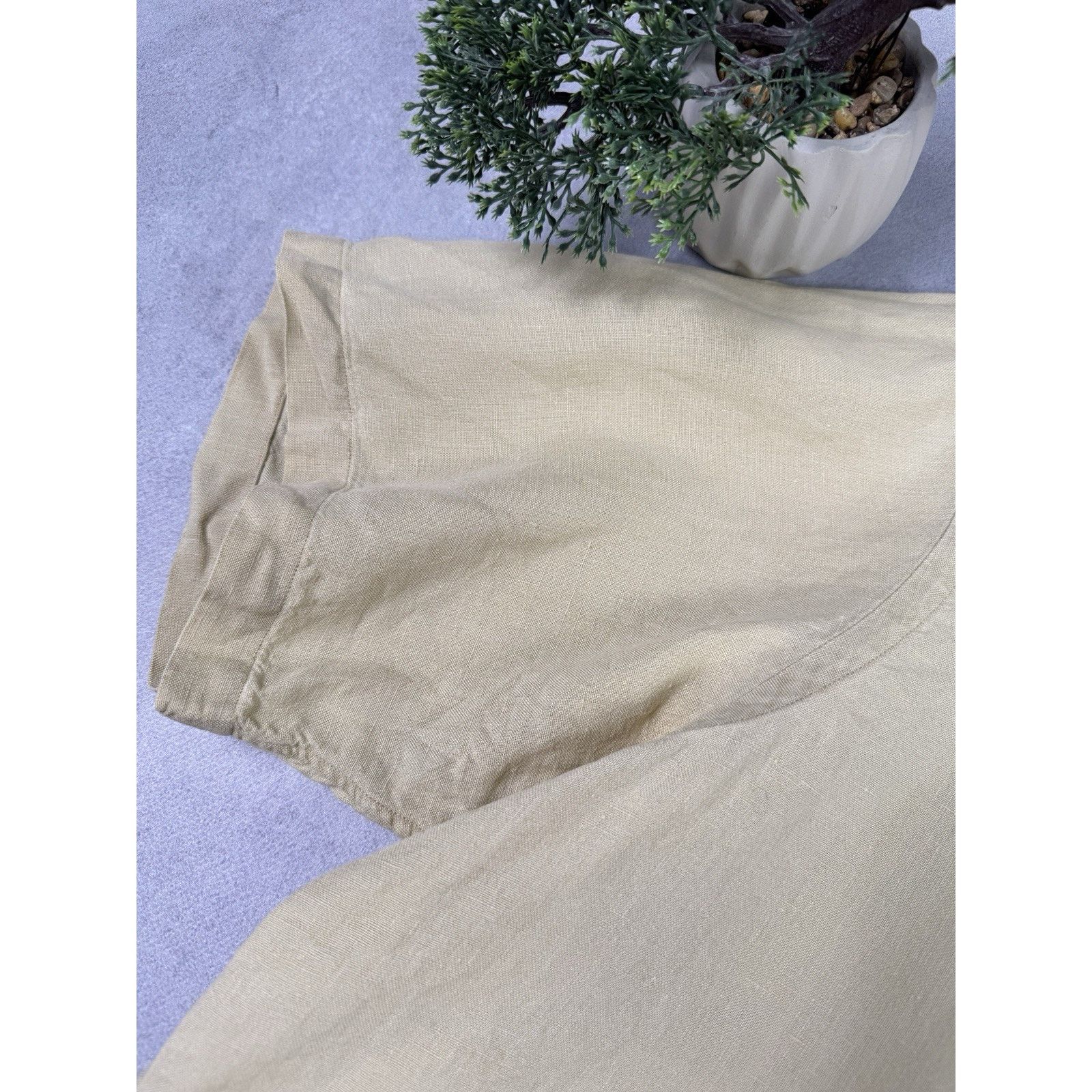 Ralph Lauren Vintage Polo Ralph Lauren Short Sleeve Liven Shirt Beige Size US XL / EU 56 / 4 - 7 Thumbnail
