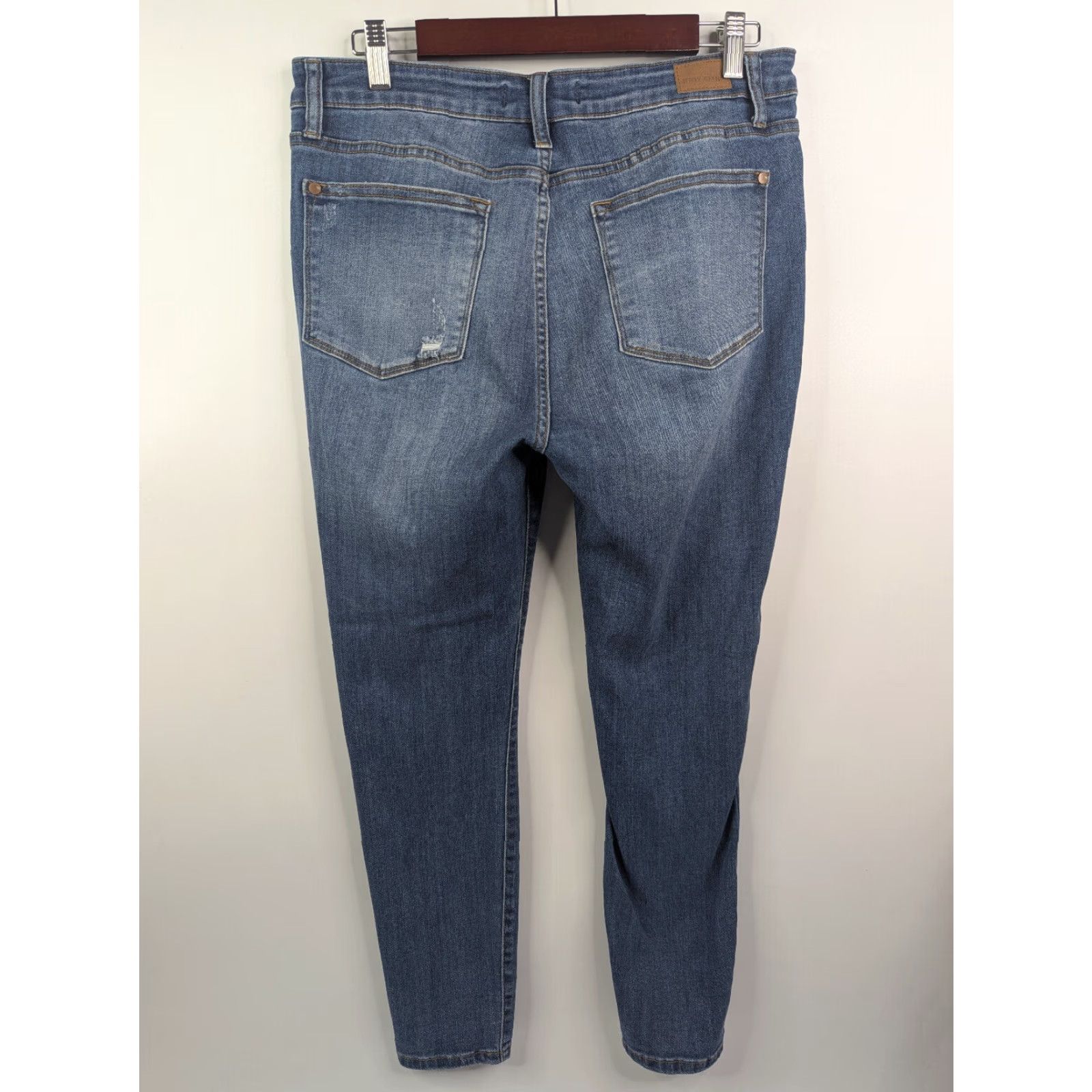 Denime Judy Blue Jeans Womens 13/31 Skinny Distressed Buffalo Plaid Patch Denim JB88316 Denim Jeans Women Vintage: No Size 34" / US 12 / IT 48 - 4 Thumbnail
