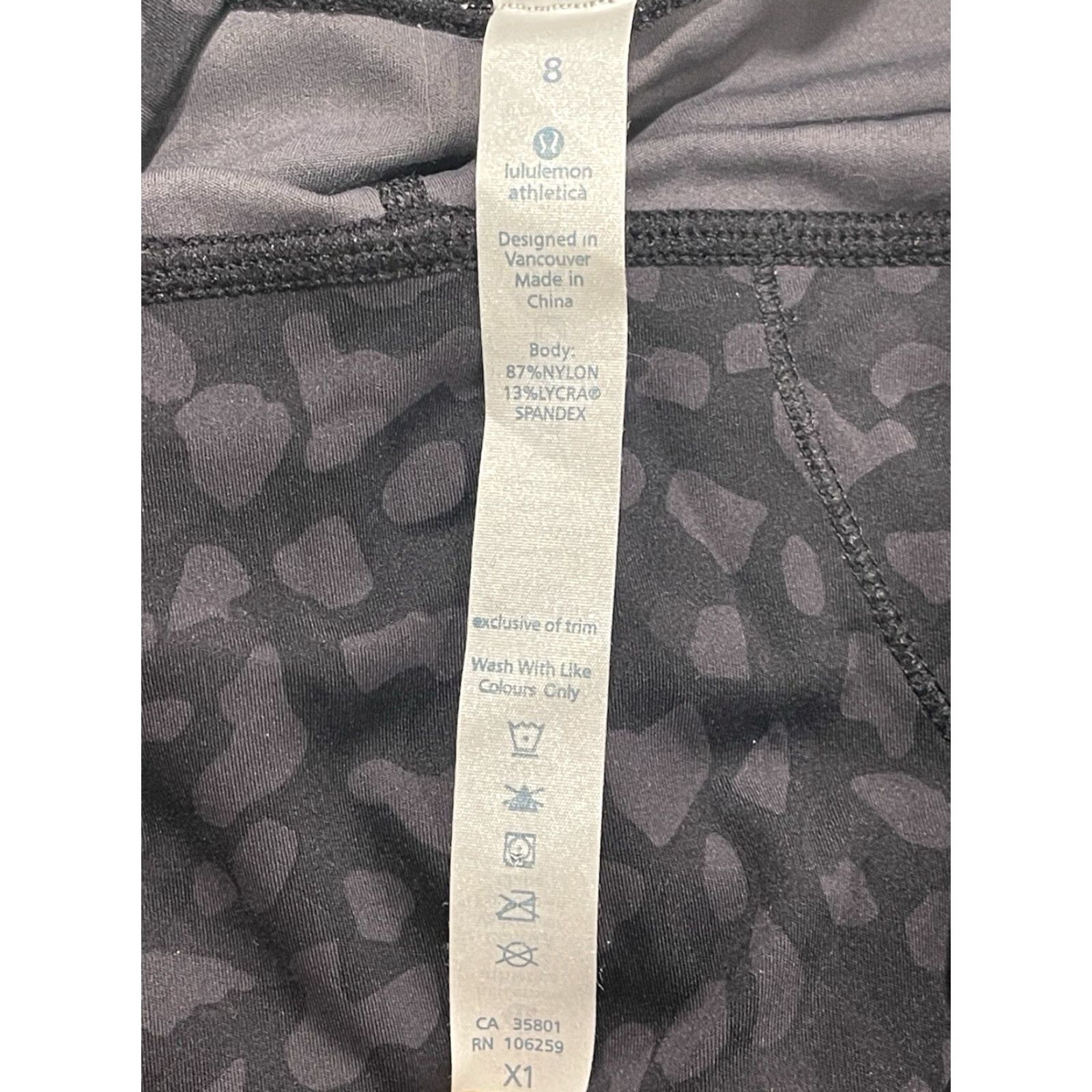 Lululemon Lululemon Leggings Women 8 Black Camouflage Ankle 22.5 Inseam Stretch Activewear Yoga Run Align Pant Athletic Womens Size 30" / US 8 / IT 44 - 7 Thumbnail
