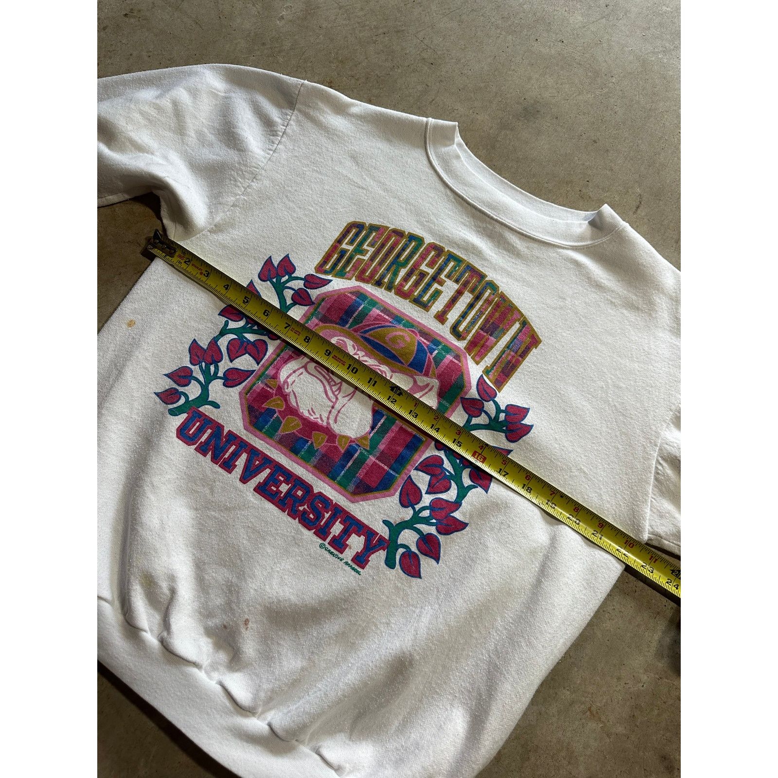 Vintage Vintage Georgetown Hoyas 80s Floral Roses Sweatshirt Medium Size US M / EU 48-50 / 2 - 7 Thumbnail