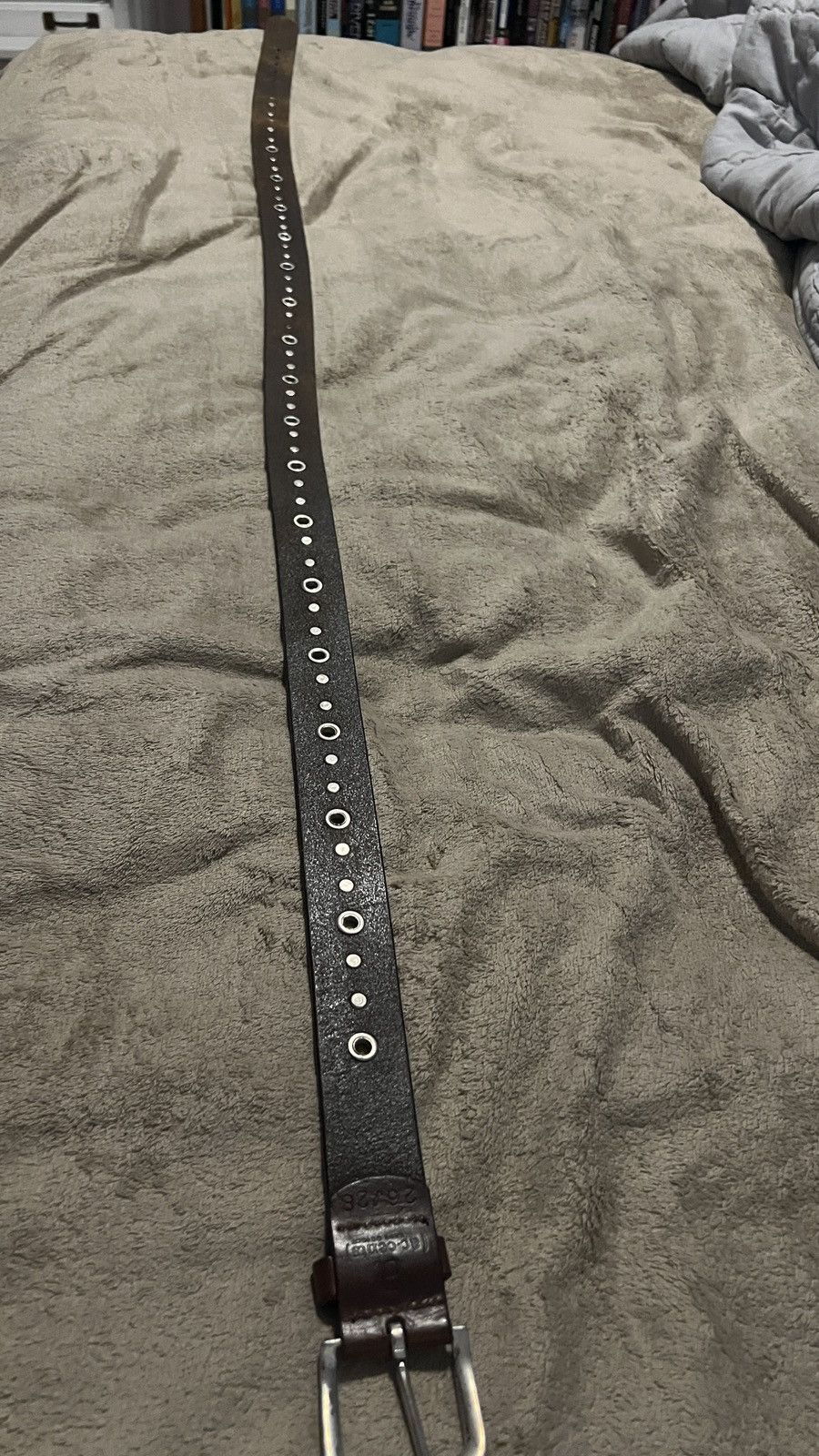 Vintage Brown Riveted Belt Size 44 - 1 Thumbnail