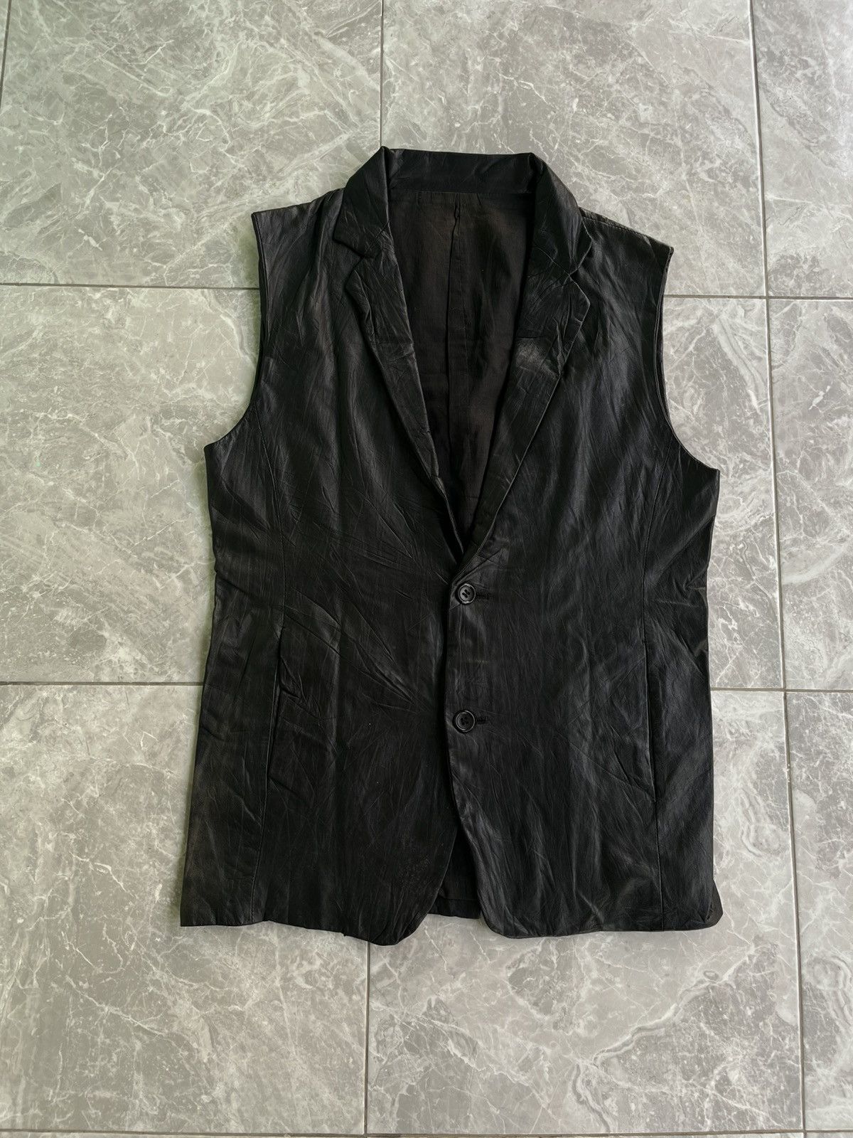 Shellac Shellac Japanese Brand Leather Vest Size US S / EU 44-46 / 1 - 1 Thumbnail