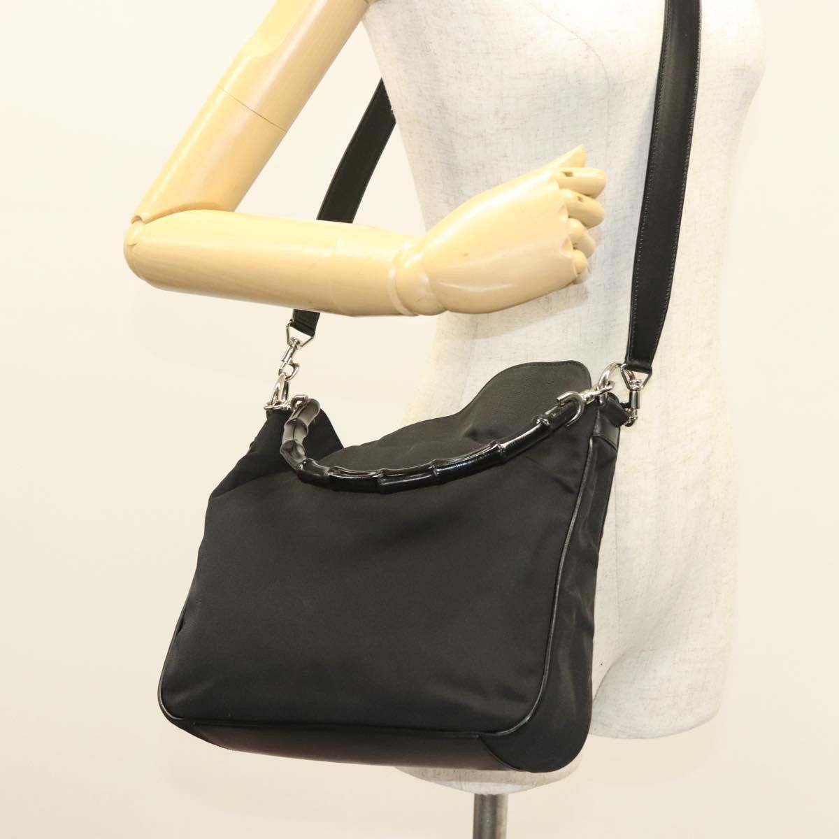 Gucci GUCCI Bamboo Hand Bag Canvas Black Silver 001 001 Size ONE SIZE - 22 Thumbnail