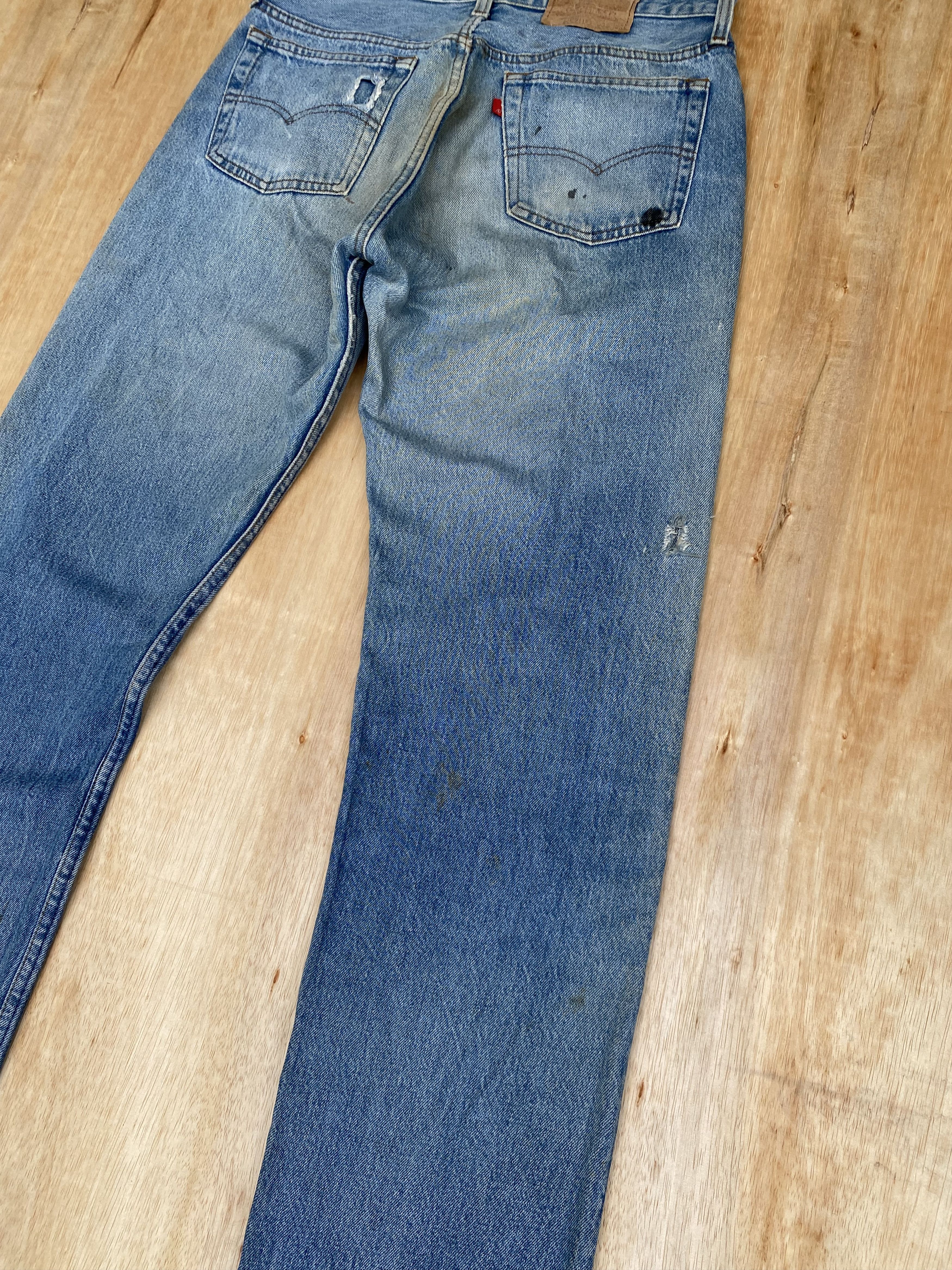 Levi's × Vintage Vintage 70s Levis 501 Single R Distressed dirty stonewash Size US 32 / EU 48 - 8 Thumbnail