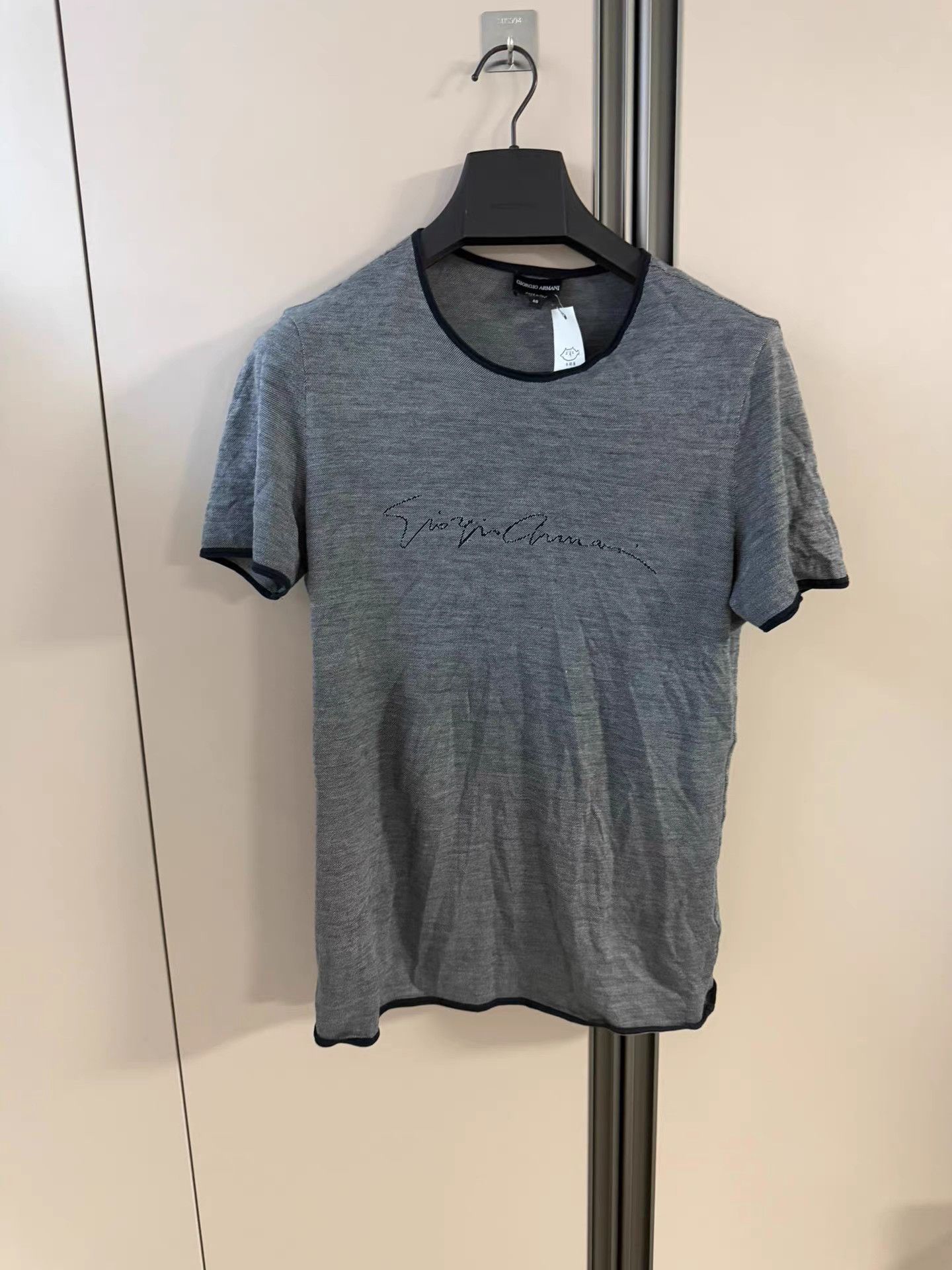 Giorgio Armani GIORGIO ARMANI Men's Crew Neck Silk Short Sleeve T-Shirt K18 Size US M / EU 48-50 / 2 - 1 Thumbnail