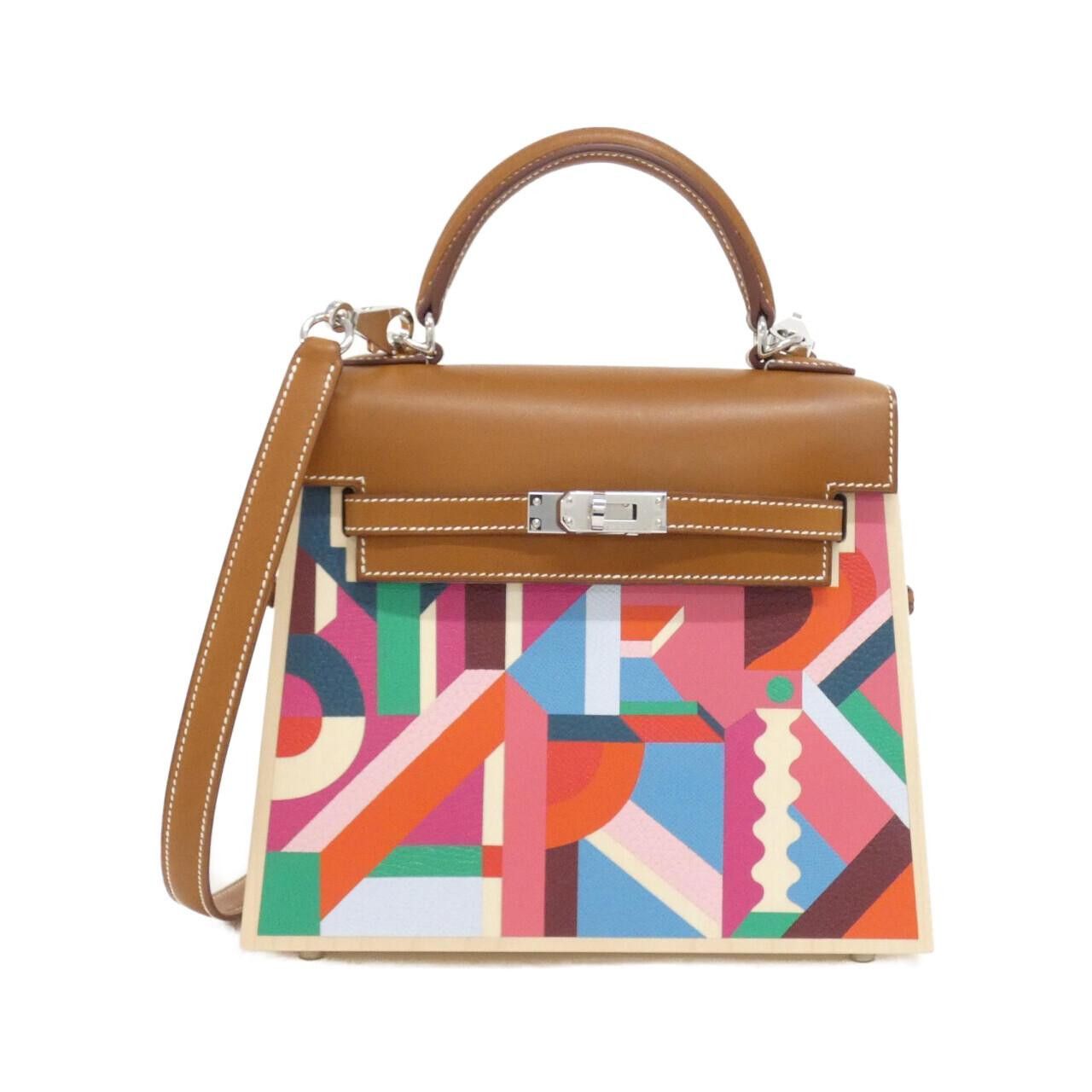 Hermes Hermes Hermès PERSPECTIVE CAVALIER Kelly22 Wood Barenia Plant-based Handbag Stamp B DUTY FREE for USA Size ONE SIZE - 1 Thumbnail