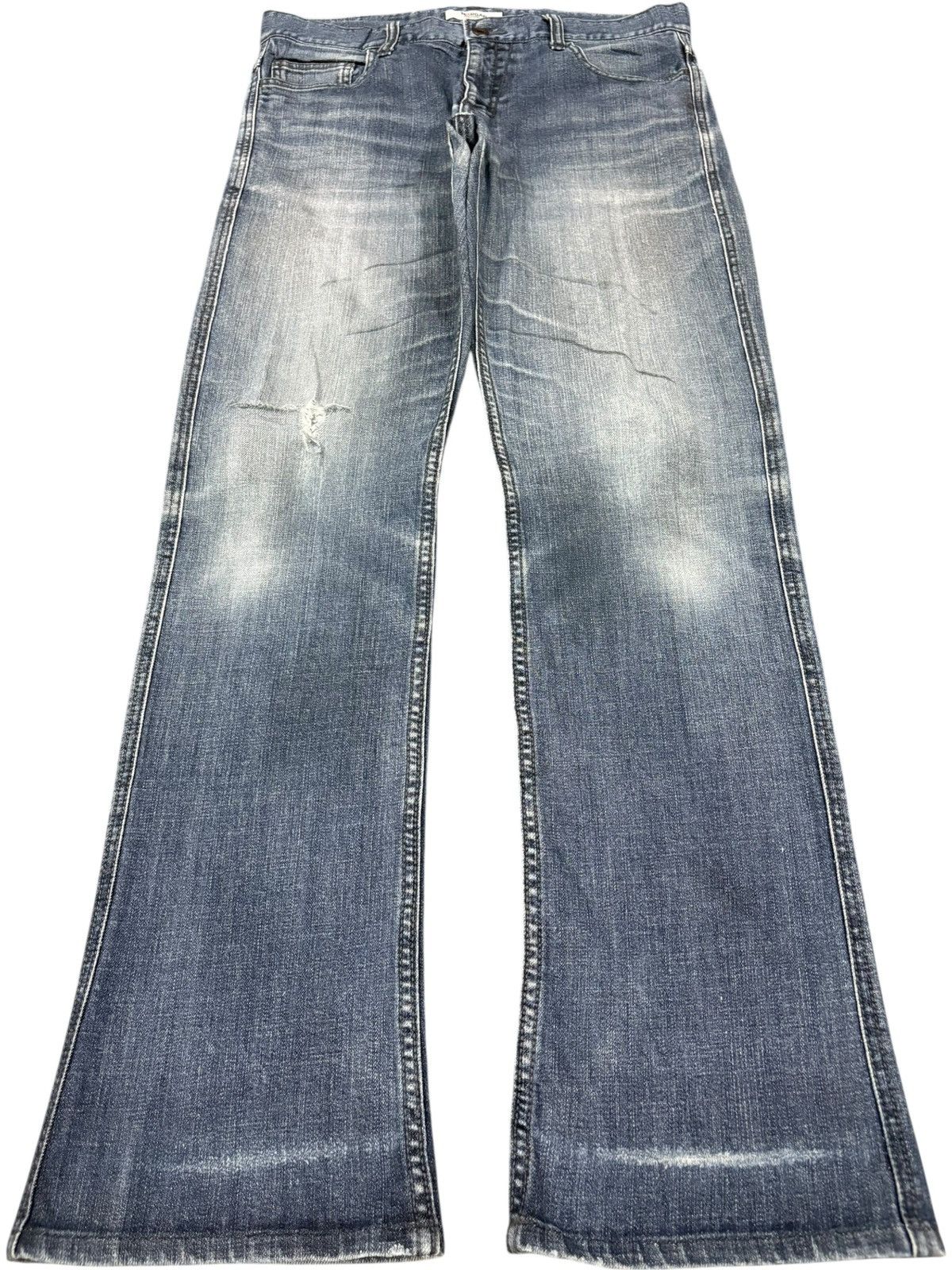 Vintage Morgan Homme Distressed Bootcut Jeans