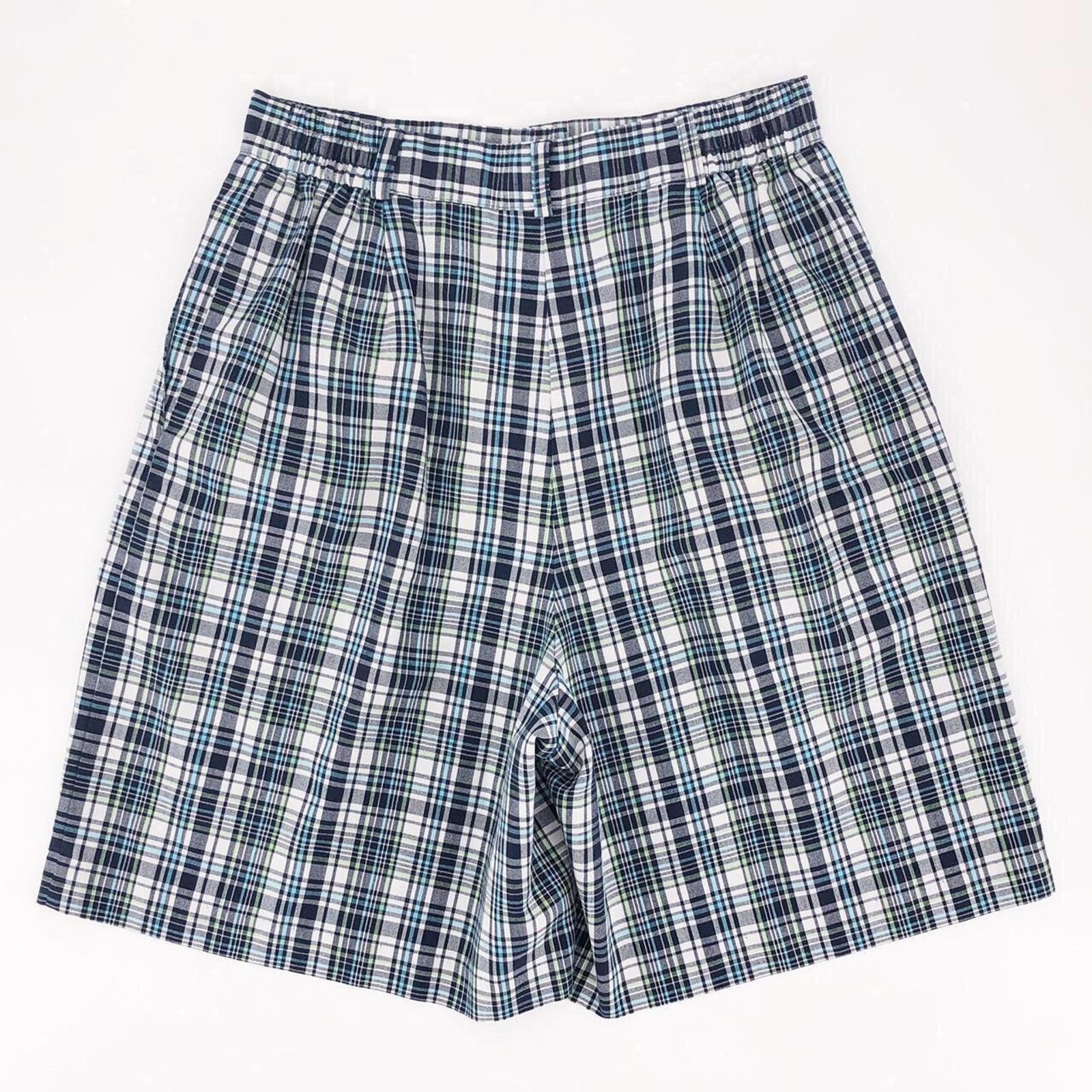 Vintage 90s plaid pleated bermuda shorts 1990s vintage Size 27" / US 4 / IT 40 - 2 Thumbnail