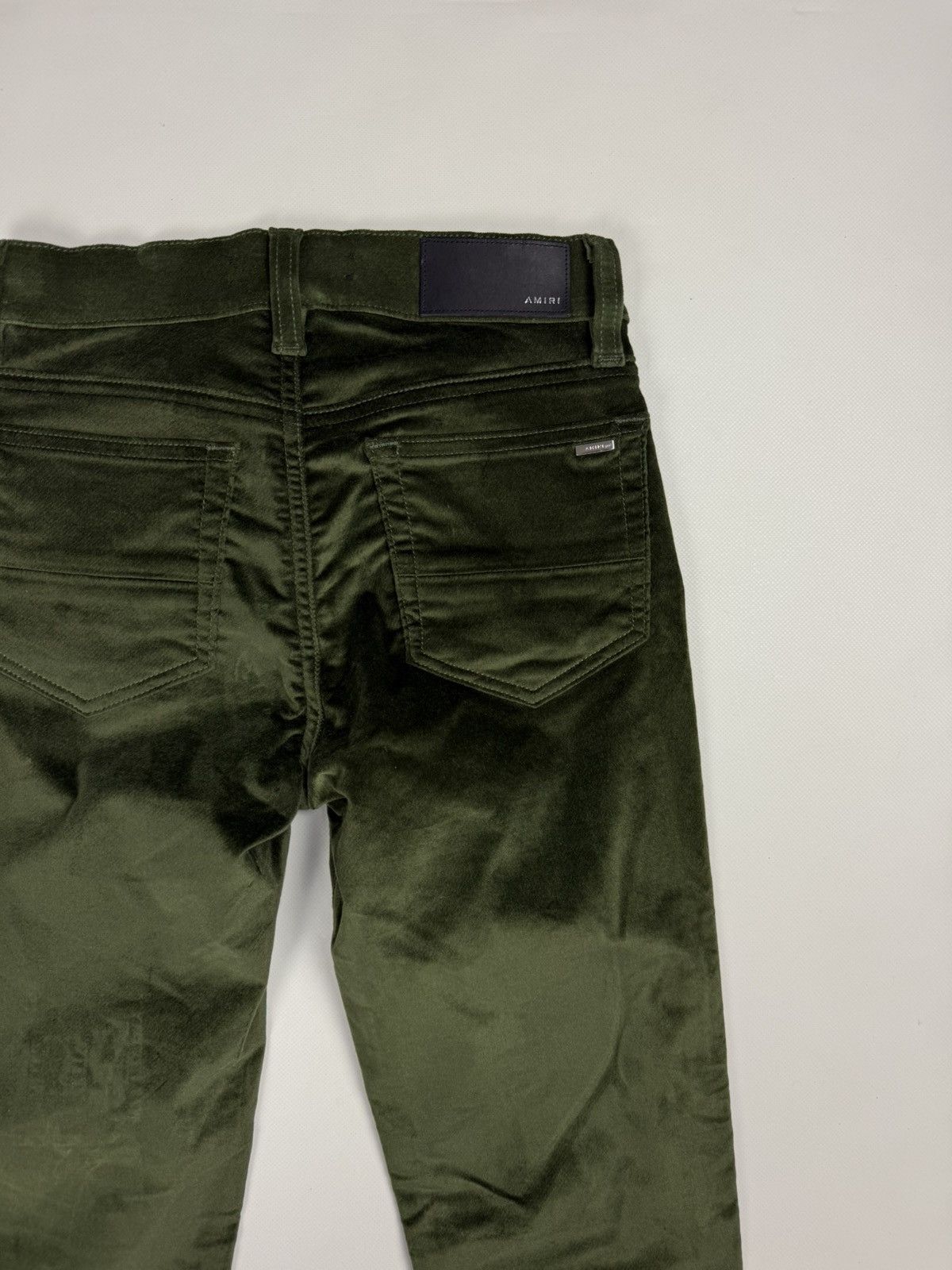 Amiri BNWT Amiri Skinny Stack Military Green Velour Pants Trousers Size 25" / US 0 / IT 36 - 24 Thumbnail