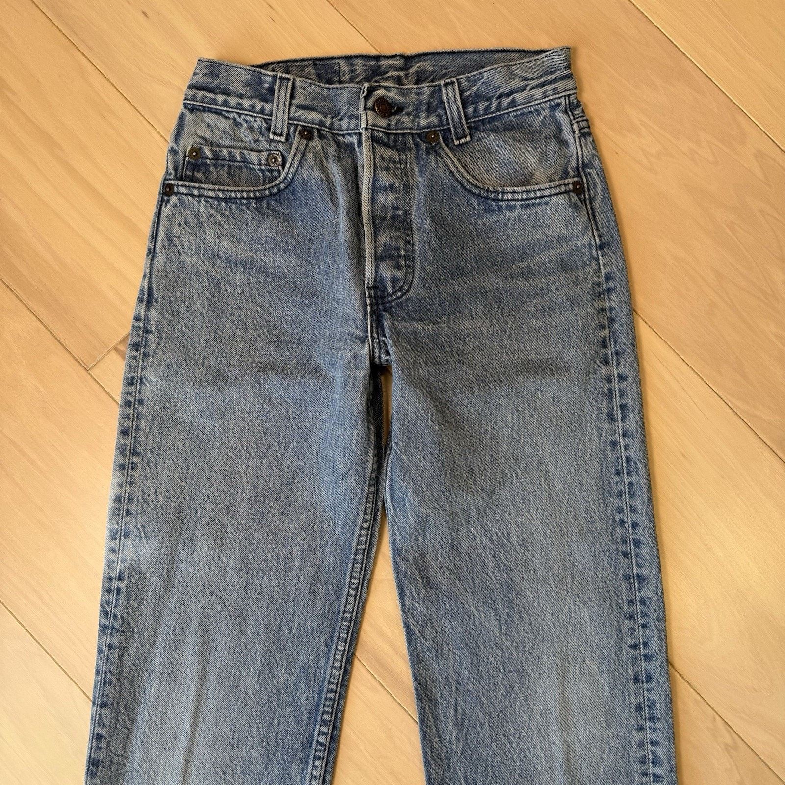 Levi's Vintage Levis 701 Jeans 24 Blue Straight Leg 80s Denim Size 24" / US 00 / IT 34 - 3 Thumbnail