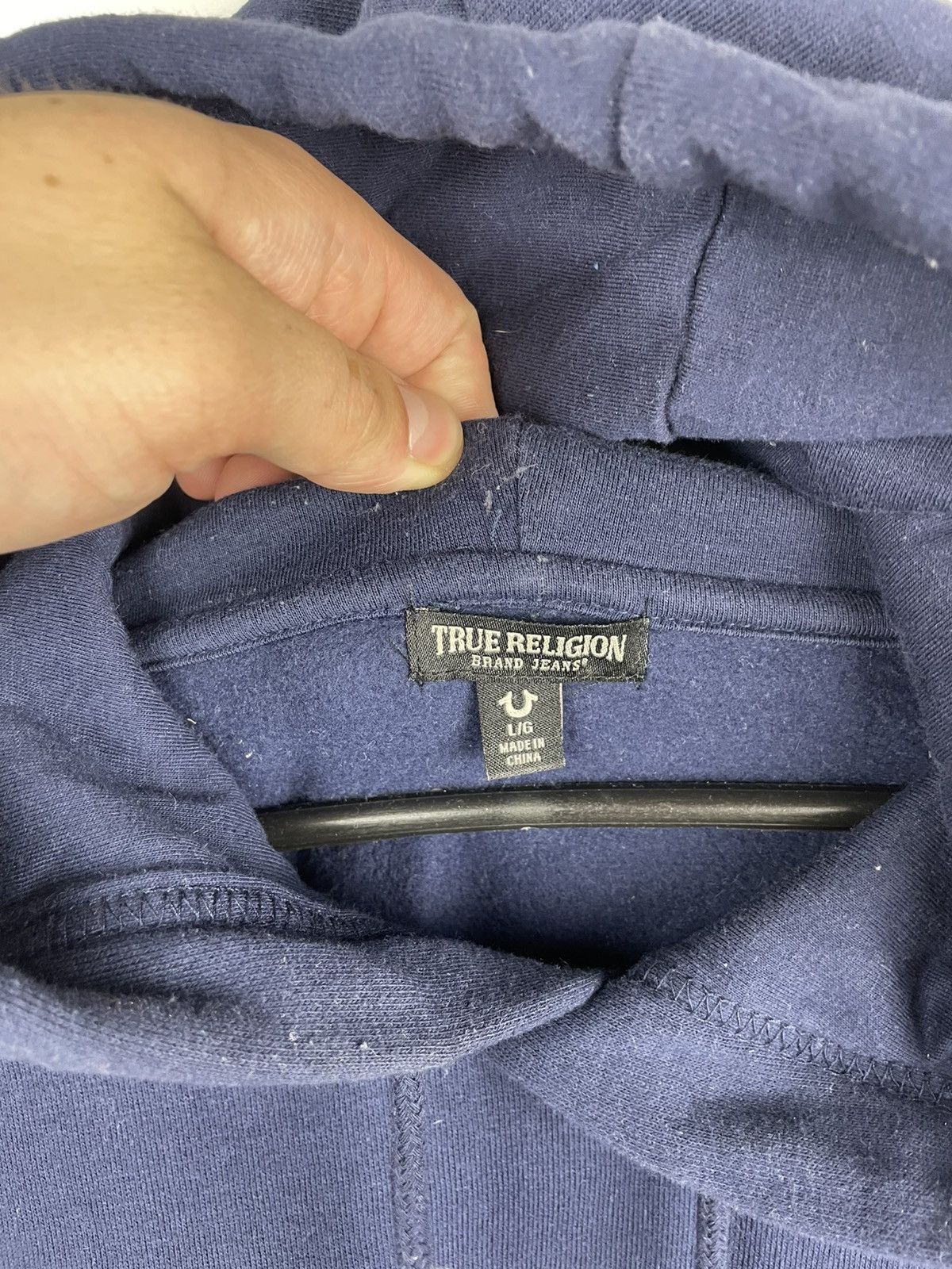 True Religion × Vintage True Religion Rare Streetwear Hoodie Big Logo Blue Size L Size US L / EU 52-54 / 3 - 2 Thumbnail