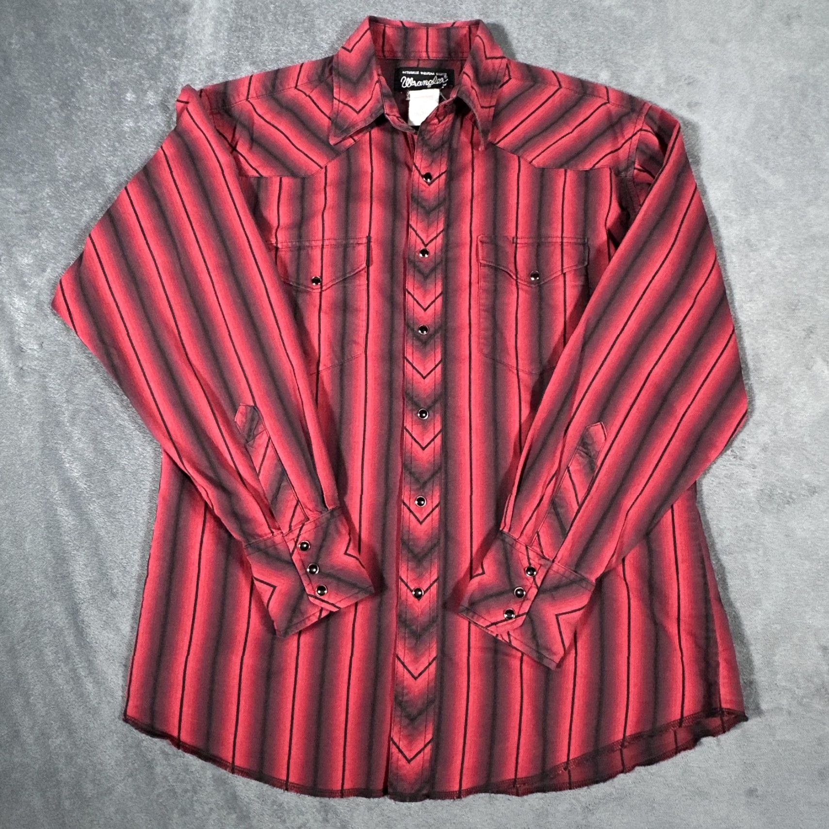 Wrangler VINTAGE Wrangler Shirt Mens M Red Striped Western Pearl Snap Brushpopper Size US M / EU 48-50 / 2 - 3 Thumbnail
