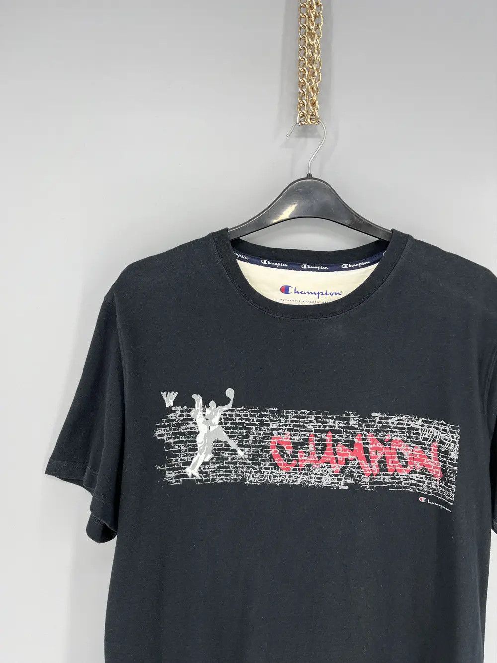 Champion Vintage Y2K Champion Big Logo T-Shirt Streetwear Style Size US XL / EU 56 / 4 - 4 Thumbnail