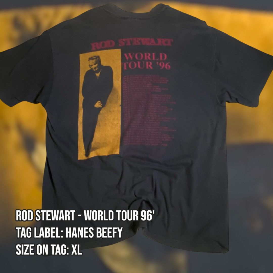 Band Tees × Vintage Rod Stewart World Tour 96 Vintage Band Tee Size US XL / EU 56 / 4 - 2 Thumbnail