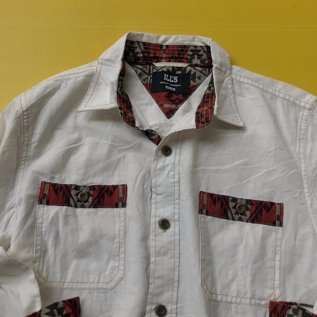 Japanese Brand Ills Shirt japan white colorway navajo shirt Iconic Size US M / EU 48-50 / 2 - 9 Thumbnail