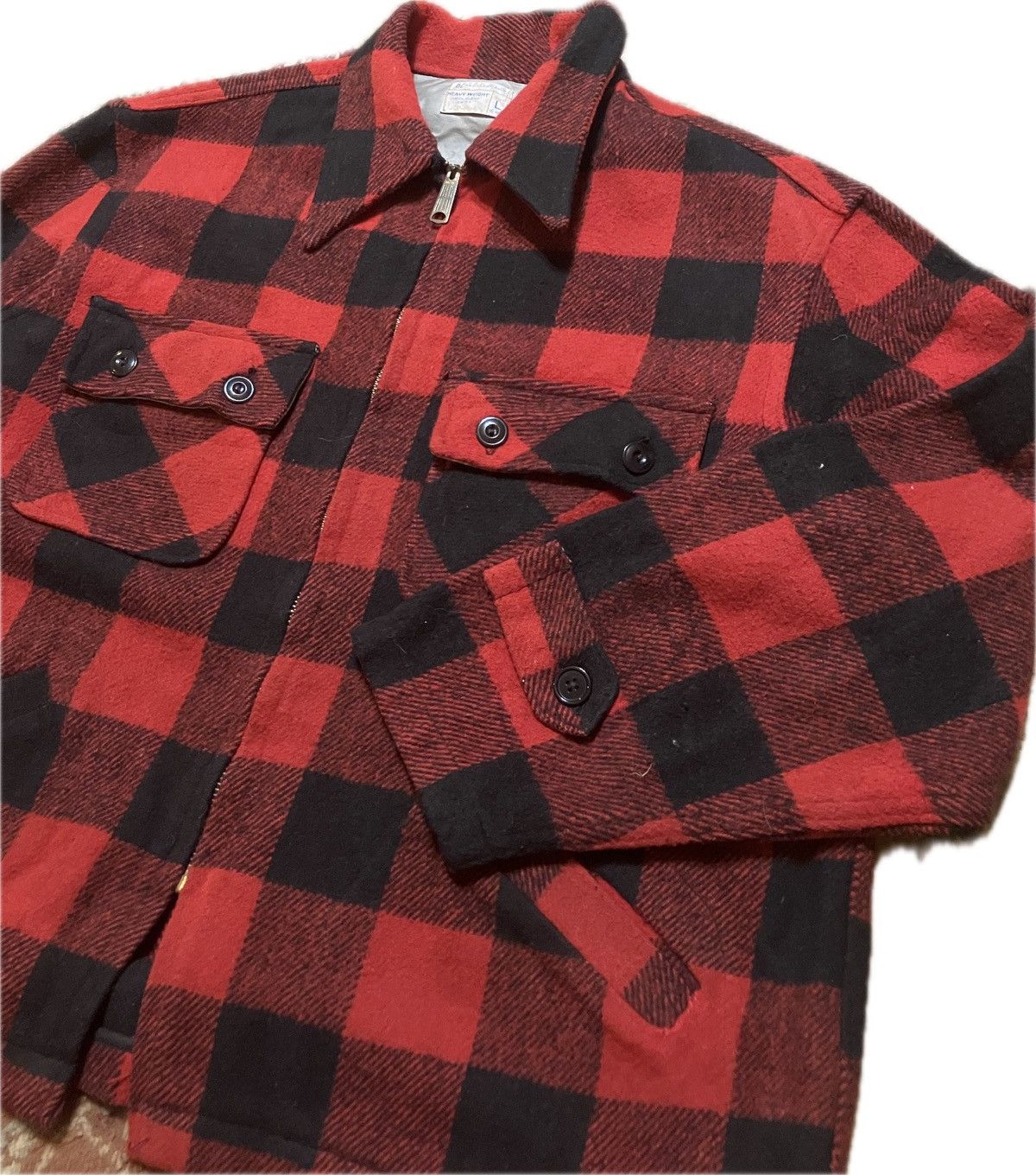 JCPenney × Vintage × Woolrich Woolen Mills 70’s Buffalo Check Wool Blend Zip Jacket Size US L / EU 52-54 / 3 - 2 Thumbnail