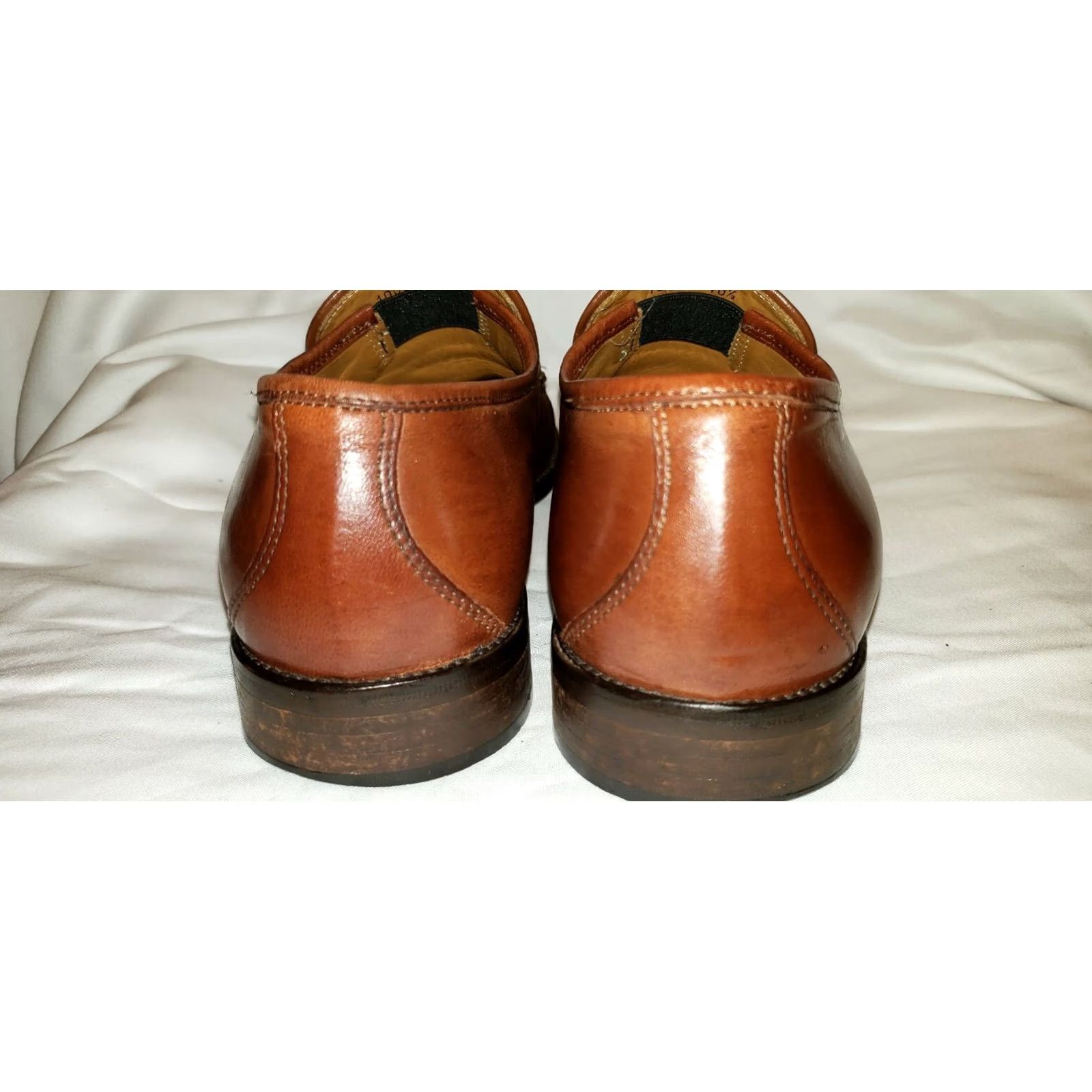 Vintage Gran Denexia Men’s Loafer 7.5M Brown Leather Alligator Apron Toe Dress Shoes Mens Brown Alligator Apron Toe Size US 8 / EU 41 - 5 Thumbnail