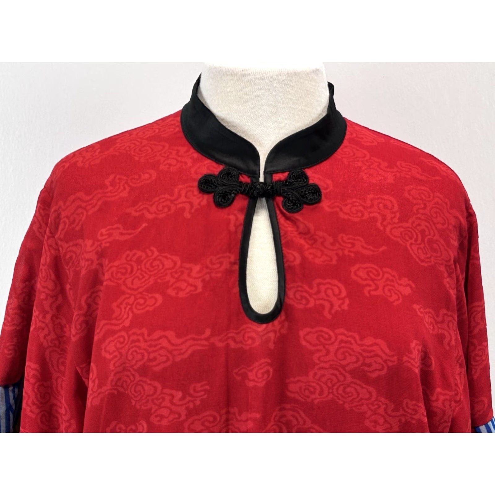 X-LARGE Very Vollbrach Red Lined Tunic Top Sz X-Large Women’s Asian Art To Wear Shirt Size XL / US 12-14 / IT 48-50 - 5 Thumbnail