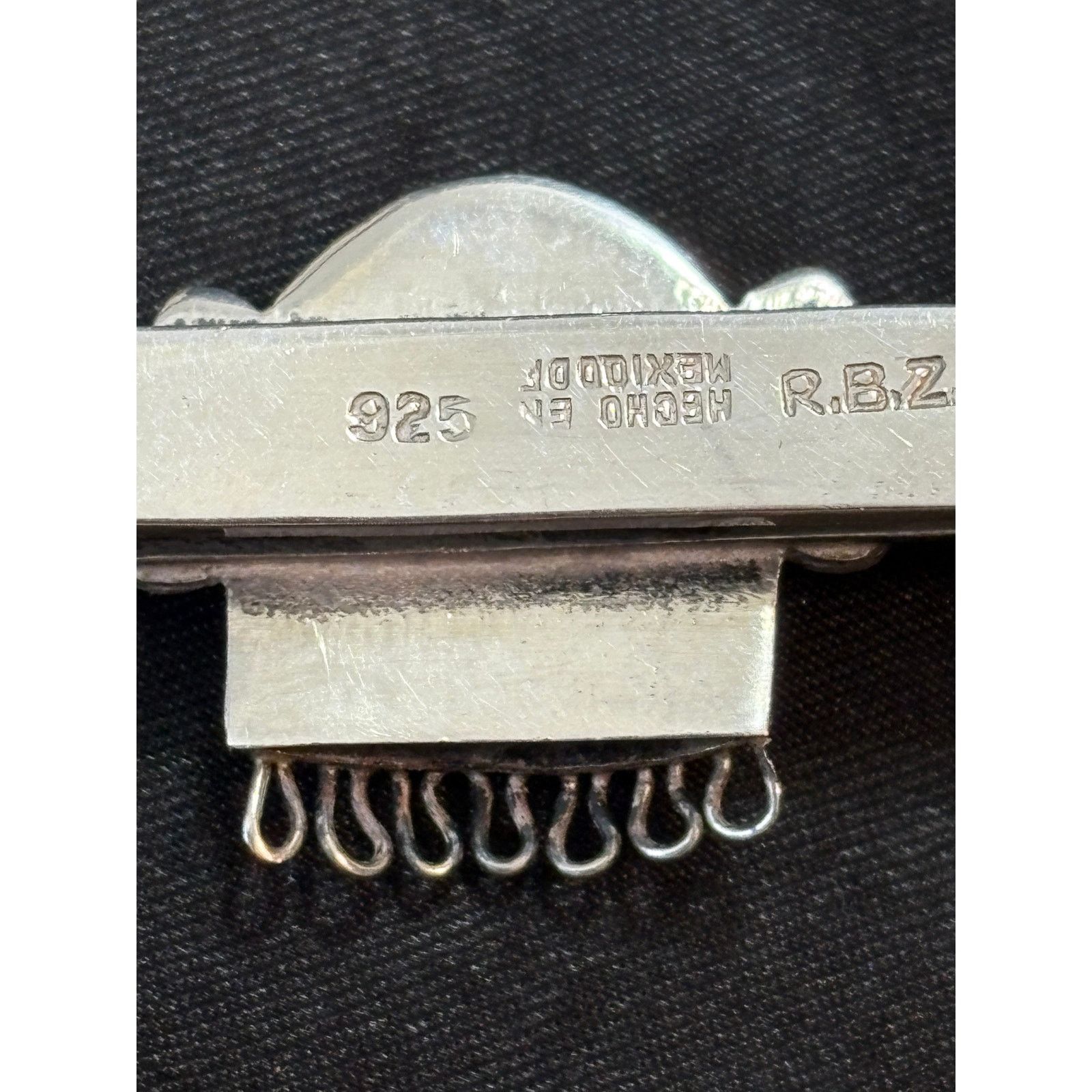 Other Vintage Tie Clip R.B.Z. Mexico Sterling Silver Aztec Mask Size 26 - 7 Thumbnail