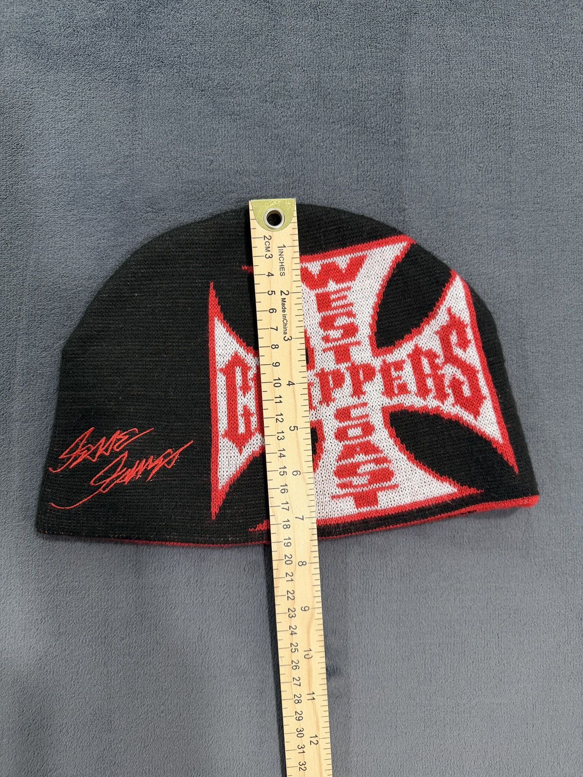 West Coast Choppers West Coast Choppers Beanie Reversible Red Black Iron Cross Size ONE SIZE - 7 Thumbnail