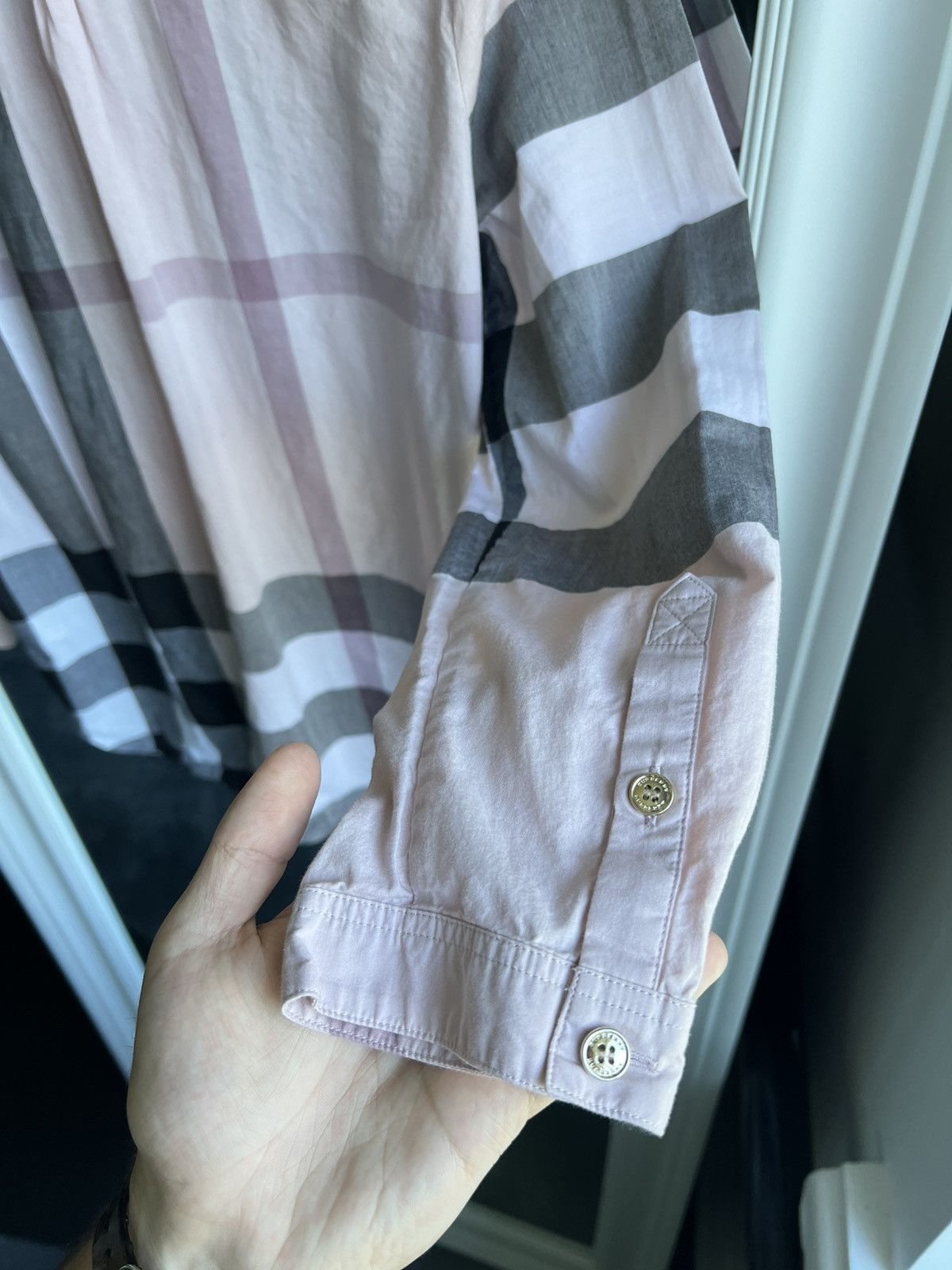 Burberry Burberry Pink House Check Cotton Shirt Grandad Collar Size M Size M / US 6-8 / IT 42-44 - 11 Thumbnail