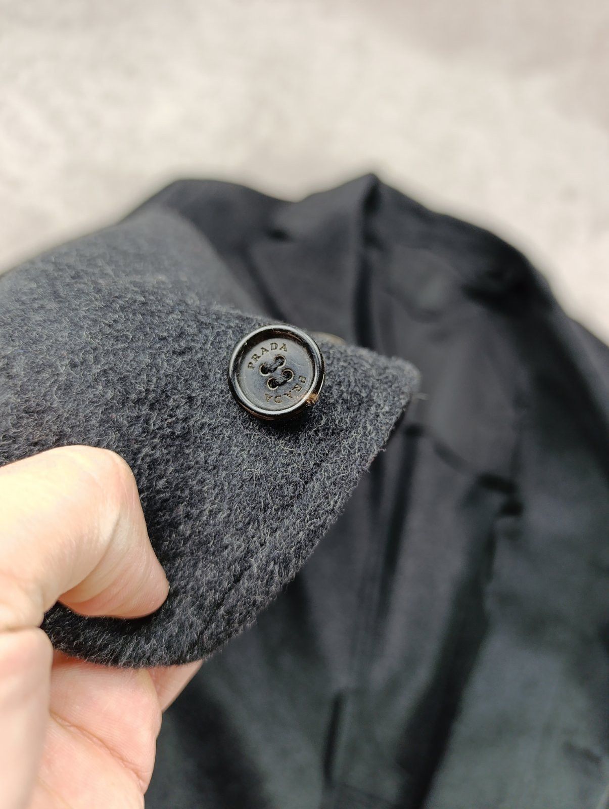 Prada PRADA MENS WOOL COAT LEATHER COLAR Size US L / EU 52-54 / 3 - 16 Thumbnail